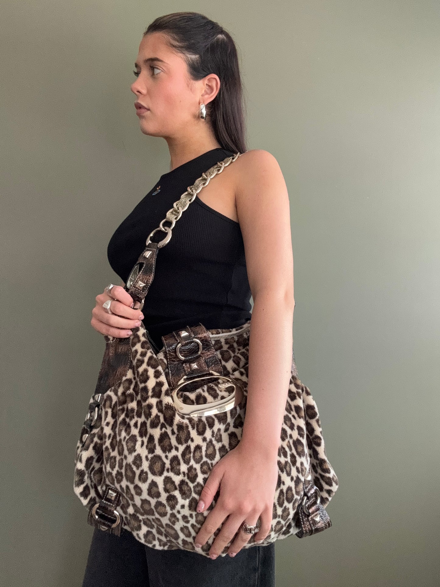Fluffy Guess Leopard Bag