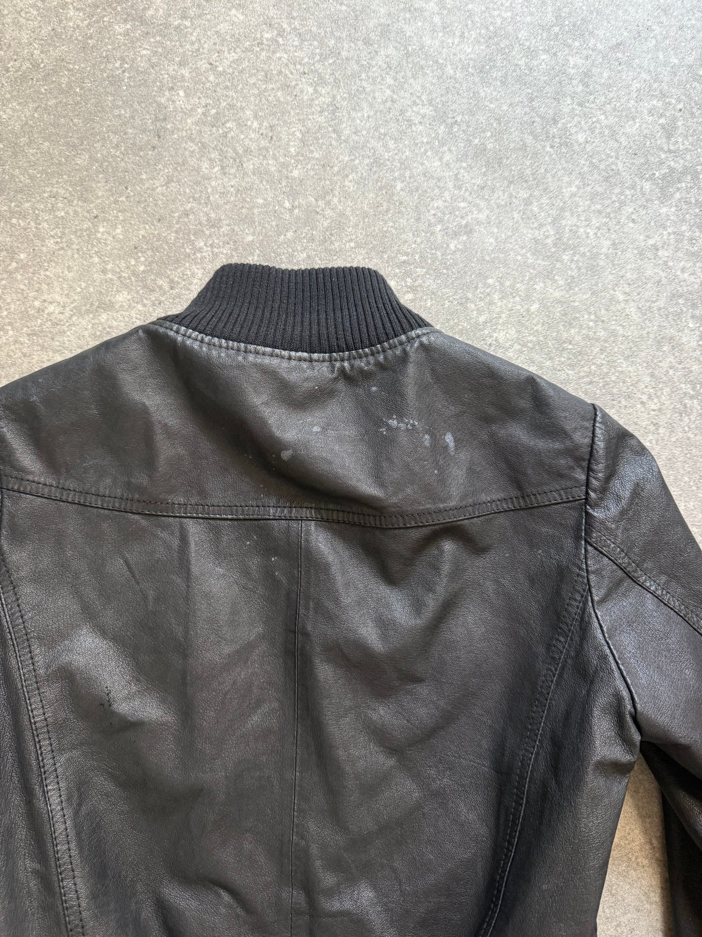 Leather Bomber Jacket (UK8)