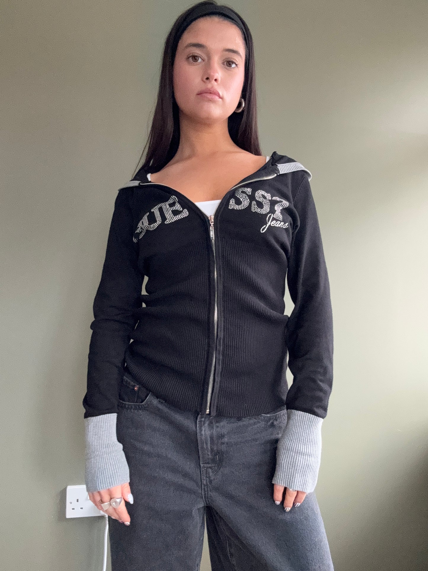 Guess Knitted Zip Hoodie (M)