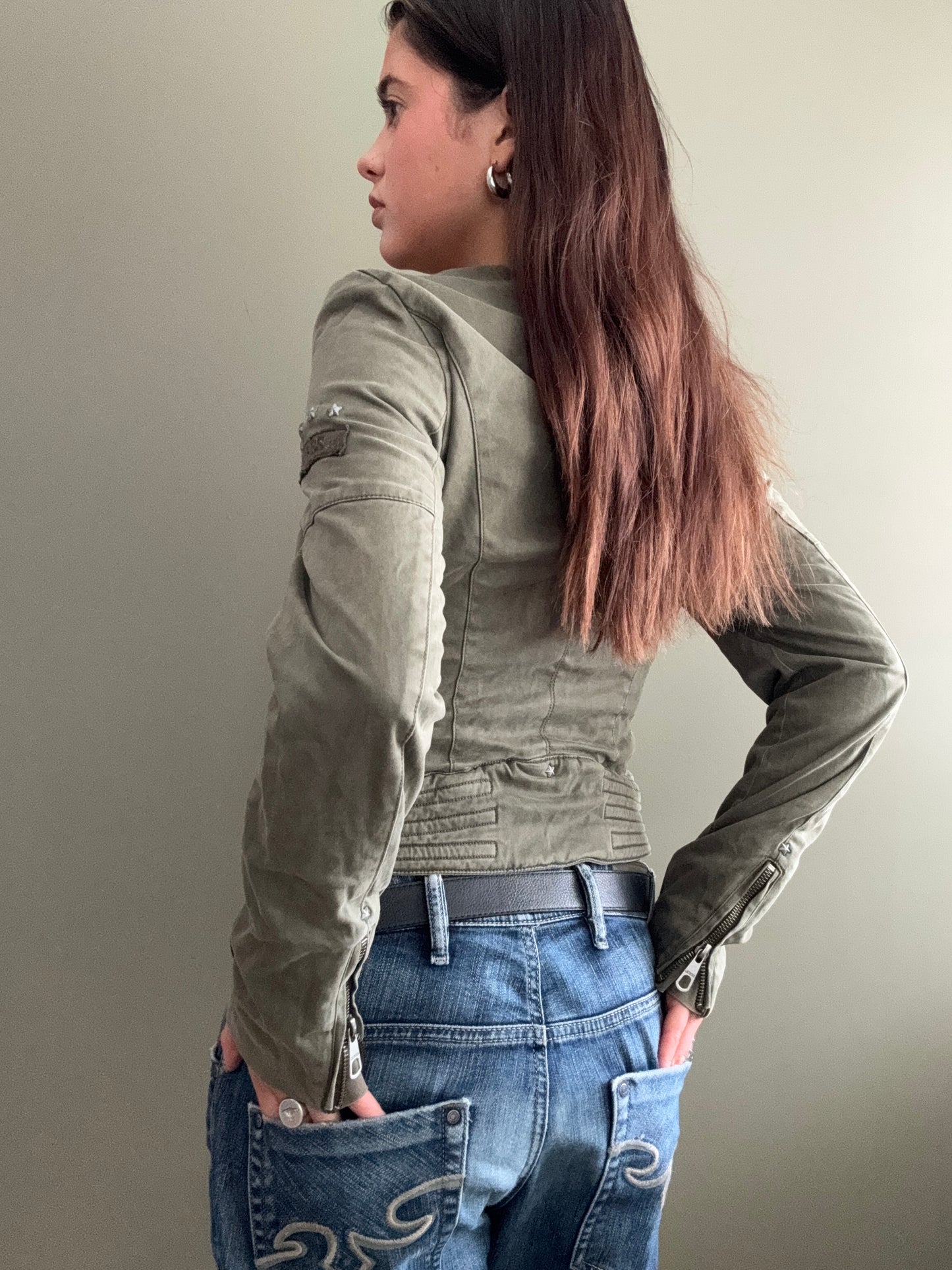 Guess Khaki Fitted Jacket (S)