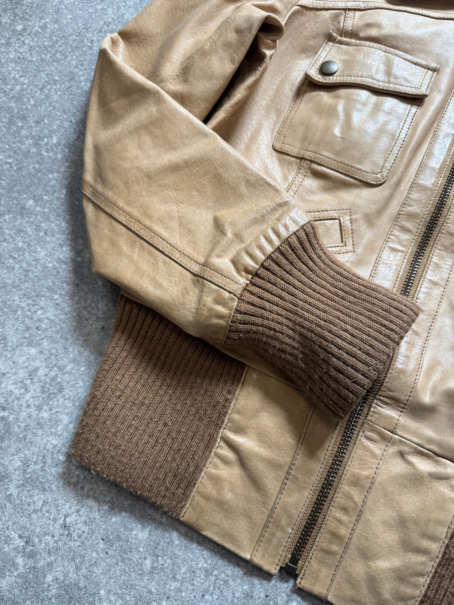 Tan Leather Jacket (M)