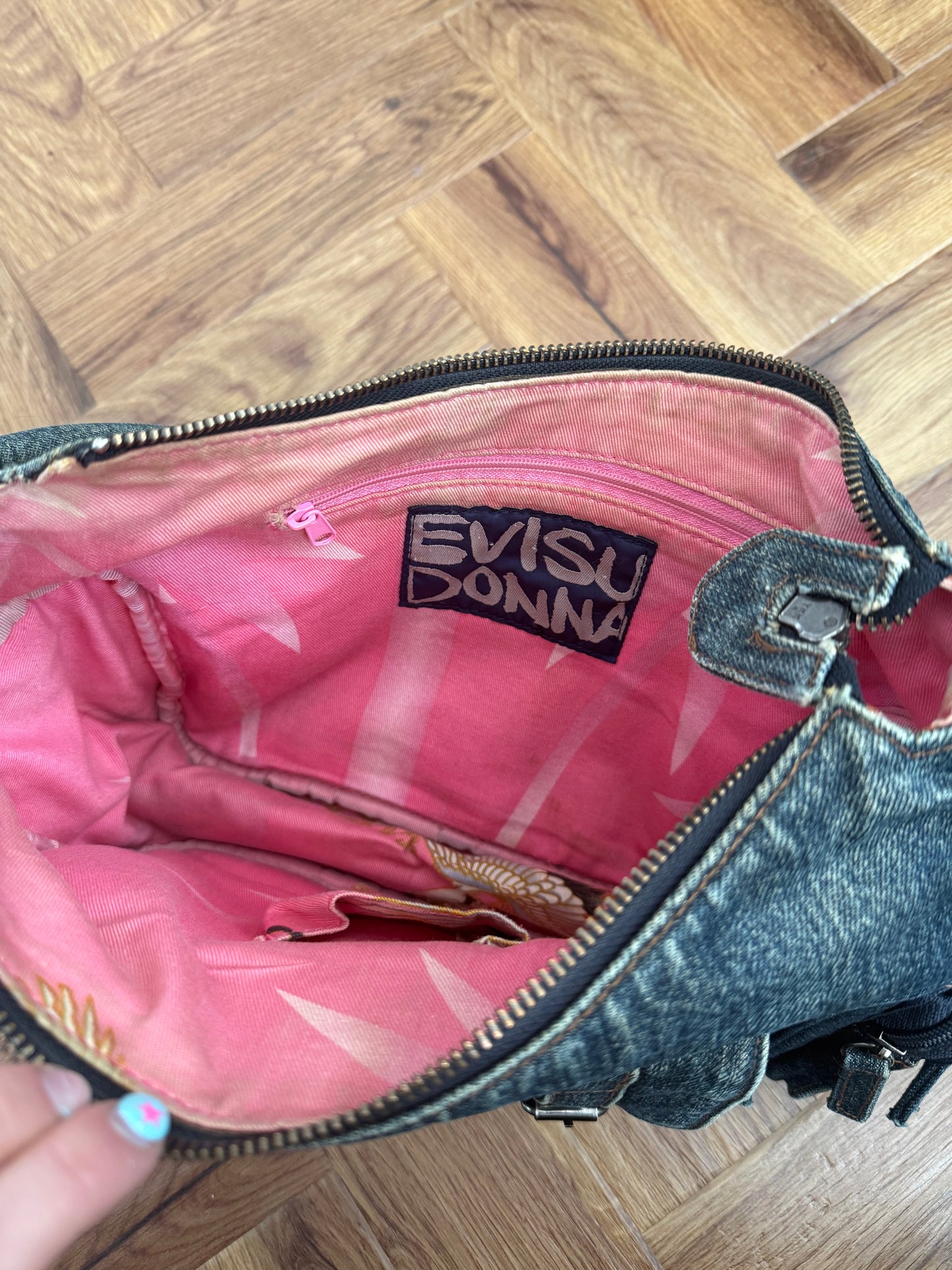 Evisu Denim Cargo Handbag