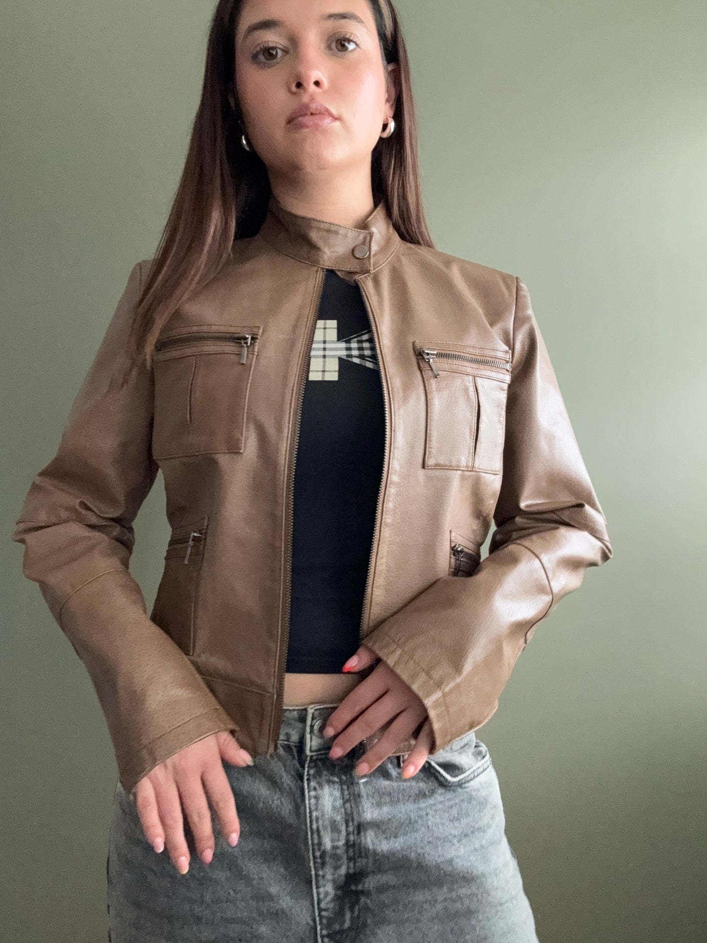 Leather Cargo Jacket (UK10)