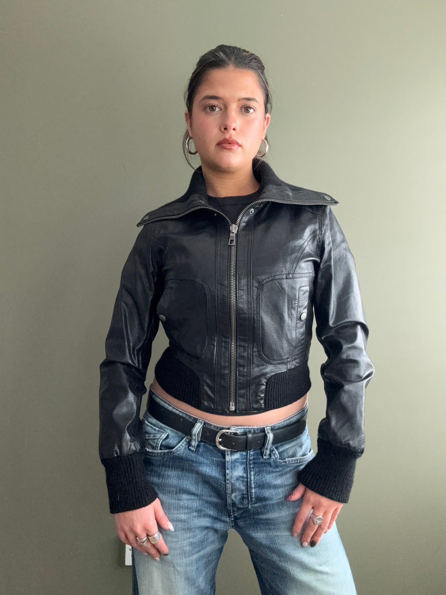 Fitted Leather Jacket (UK10)