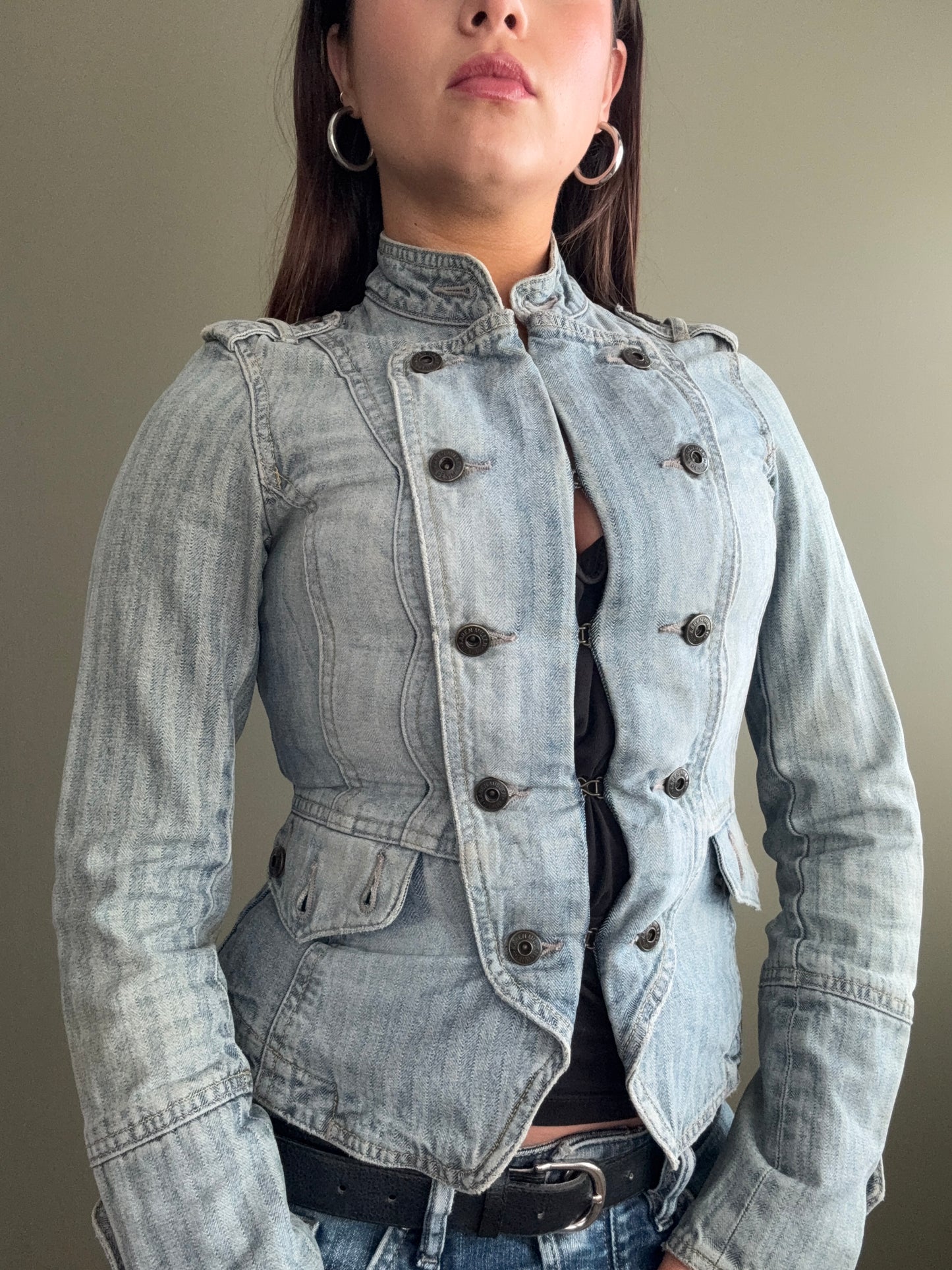 Karen Millen Denim Military Jacket (UK8)