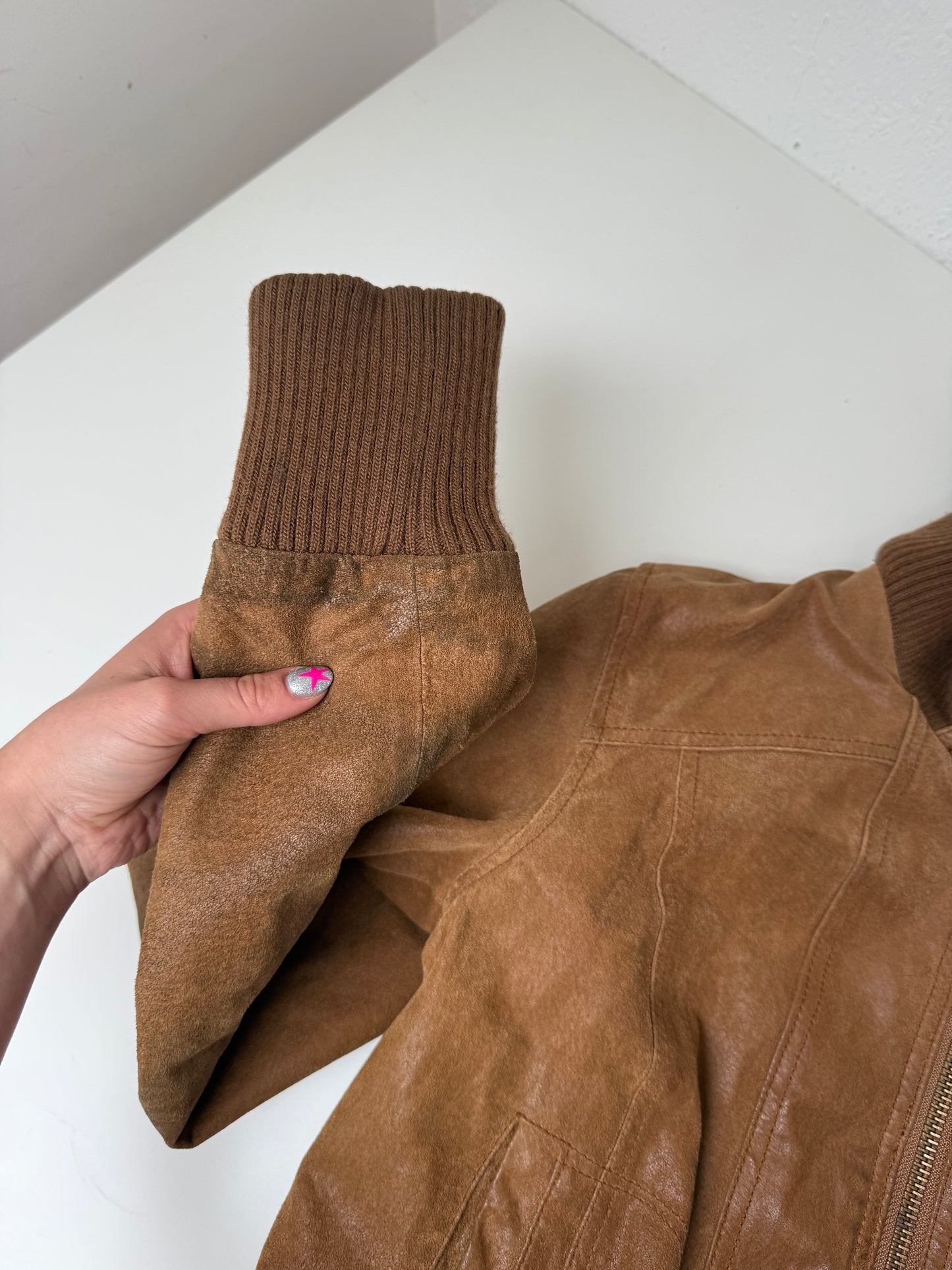 Leather Bomber Jacket (UK16)