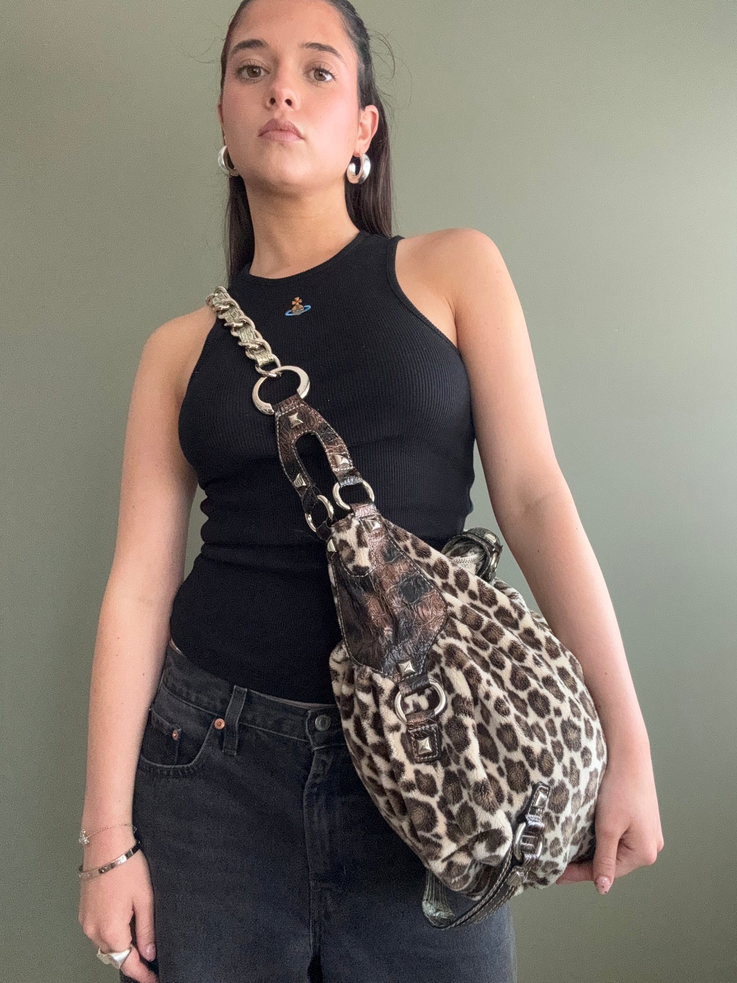 Fluffy Guess Leopard Bag