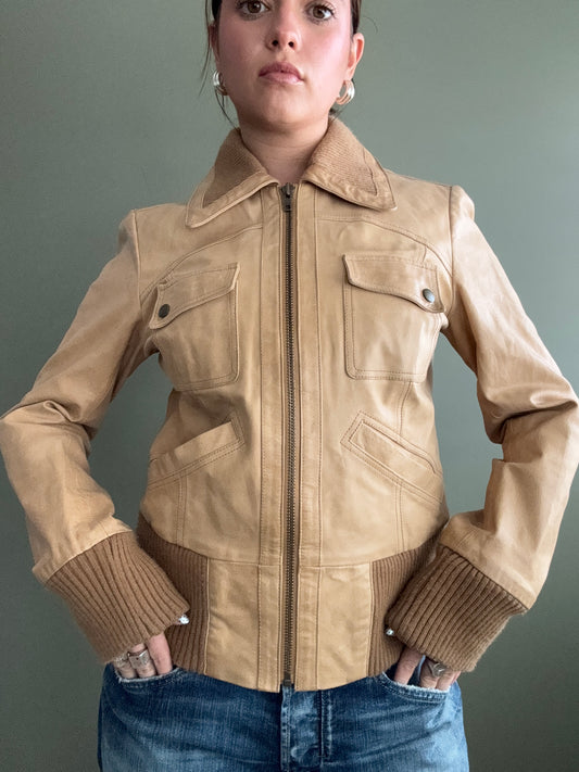 Tan Leather Jacket (M)