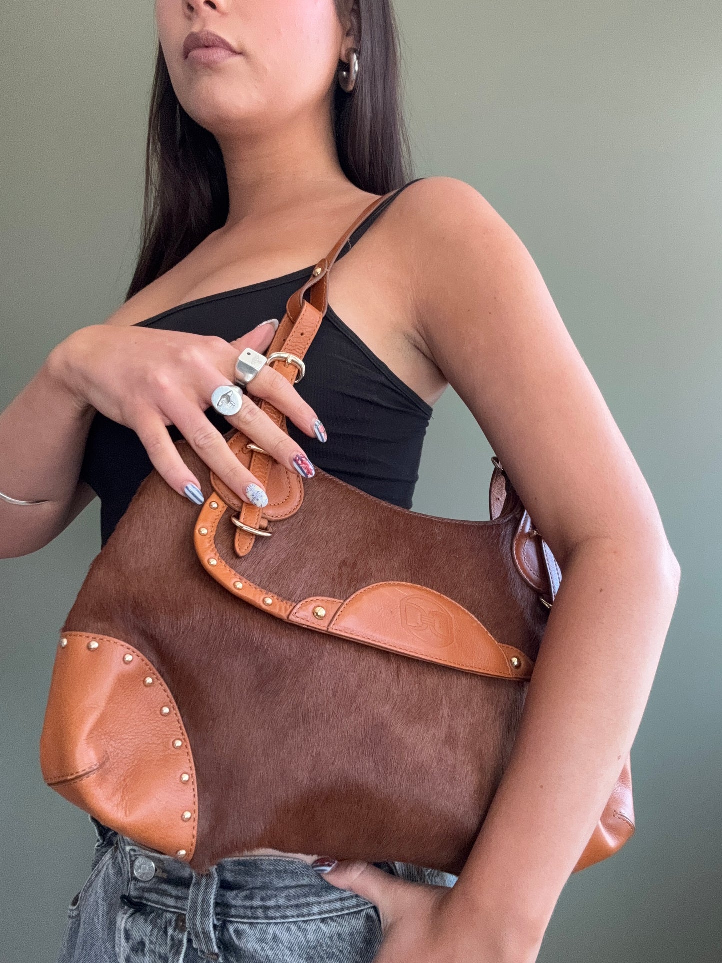 DKNY Textured Shoulder Bag