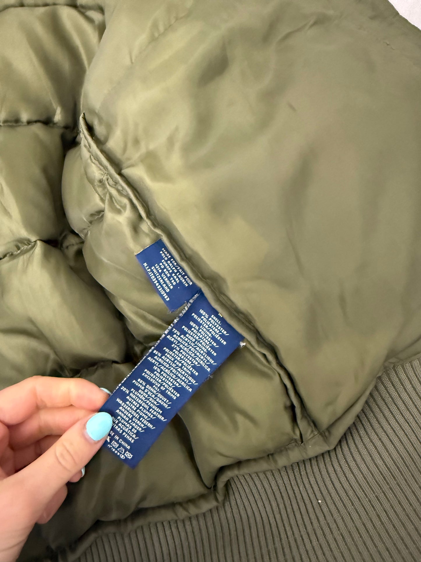 Khaki Ralph Lauren Puffer Jacket (M)
