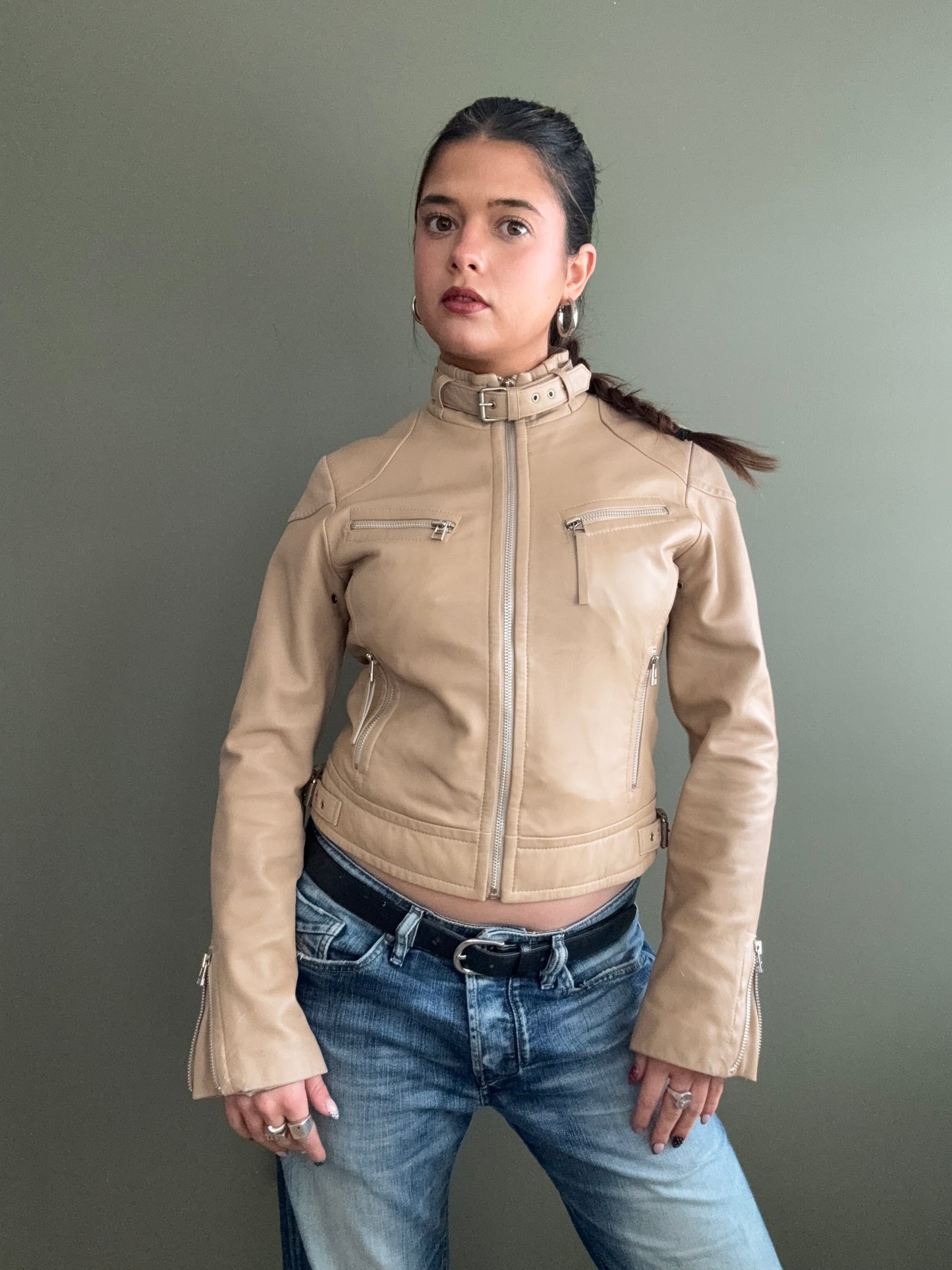 Leather Buckle Jacket (UK10)