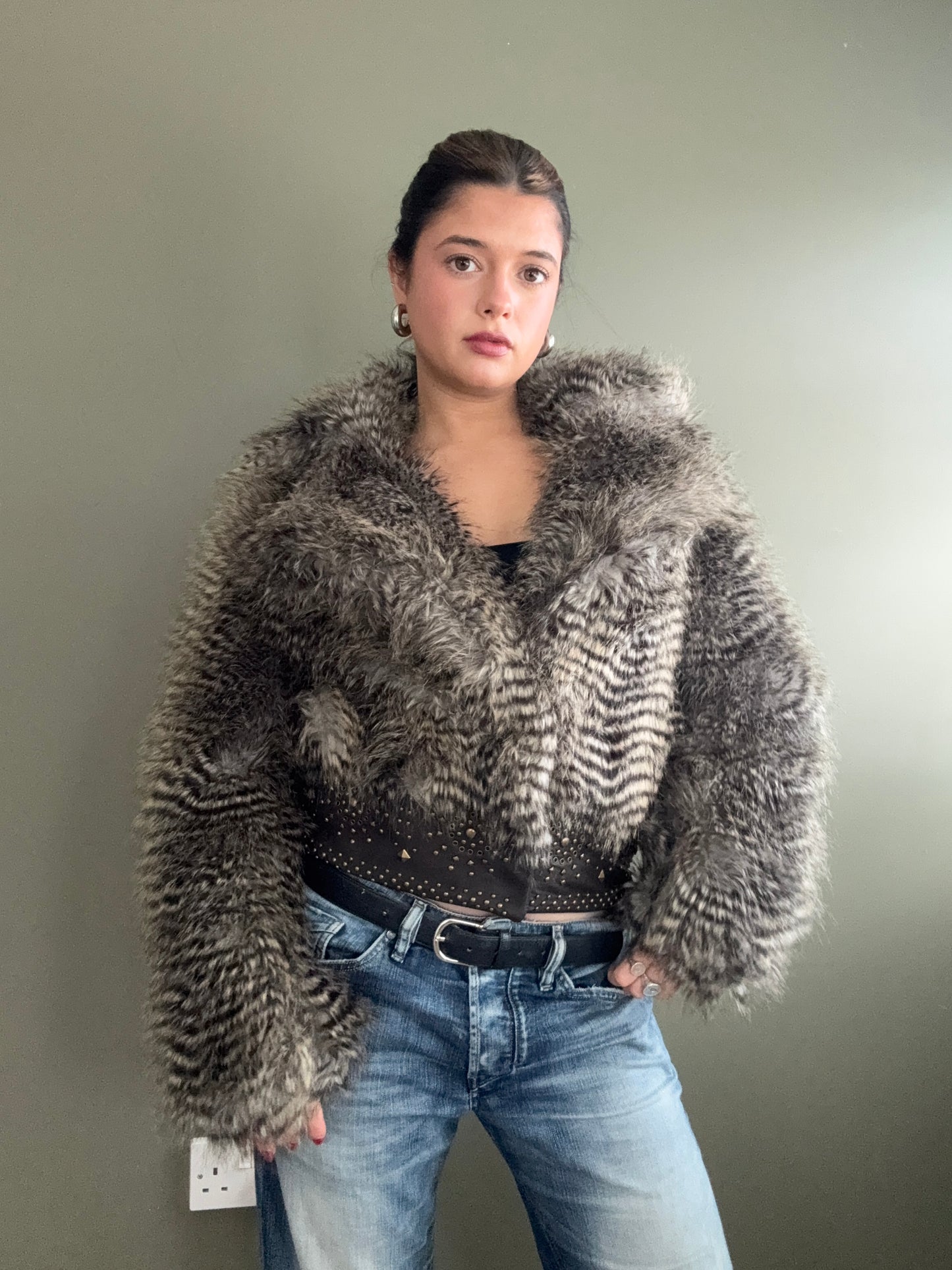 Roberto Cavalli x H&M Faux Fur Jacket (S)