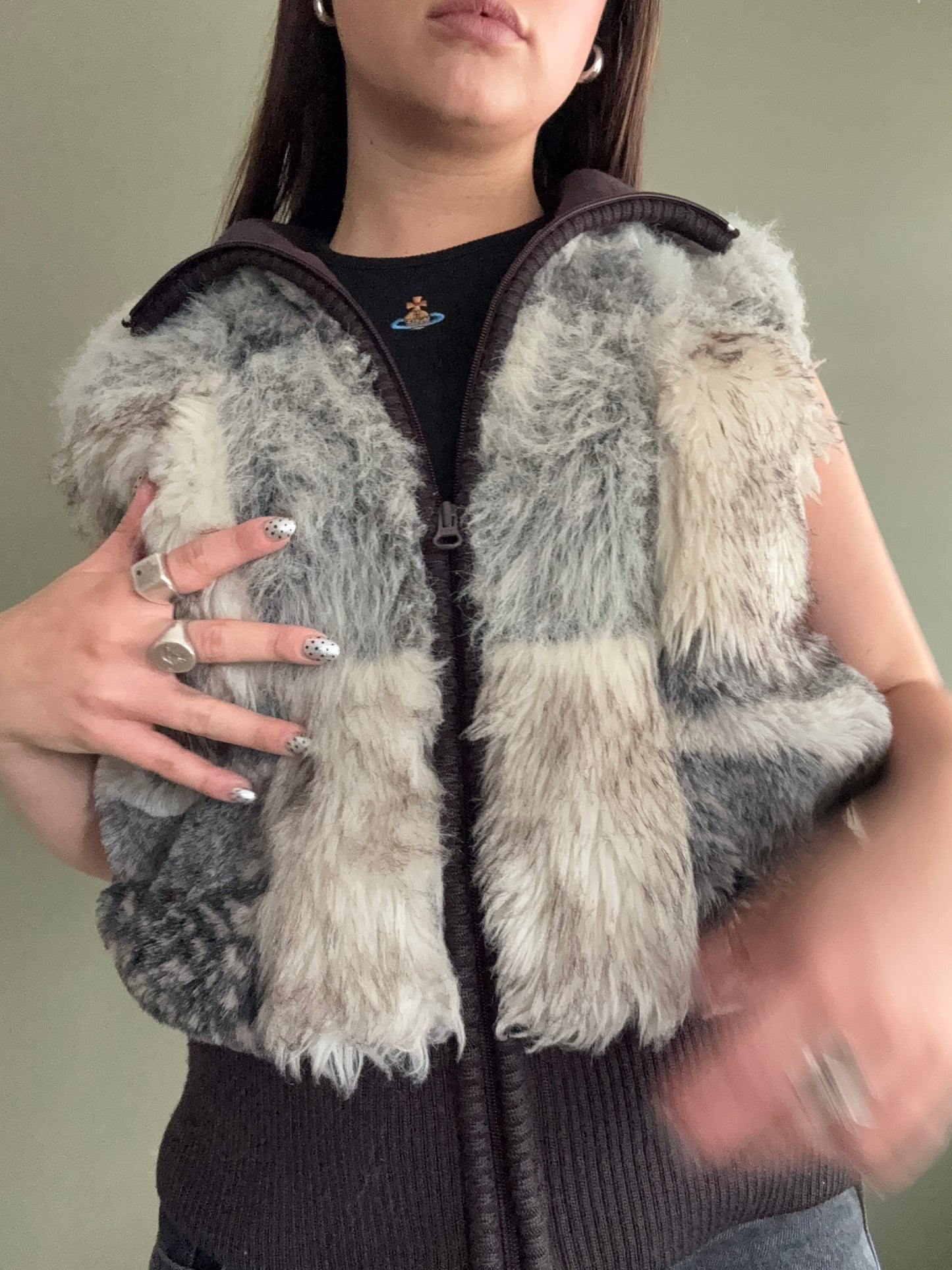 Hooch Faux Fur Gilet (UK12)