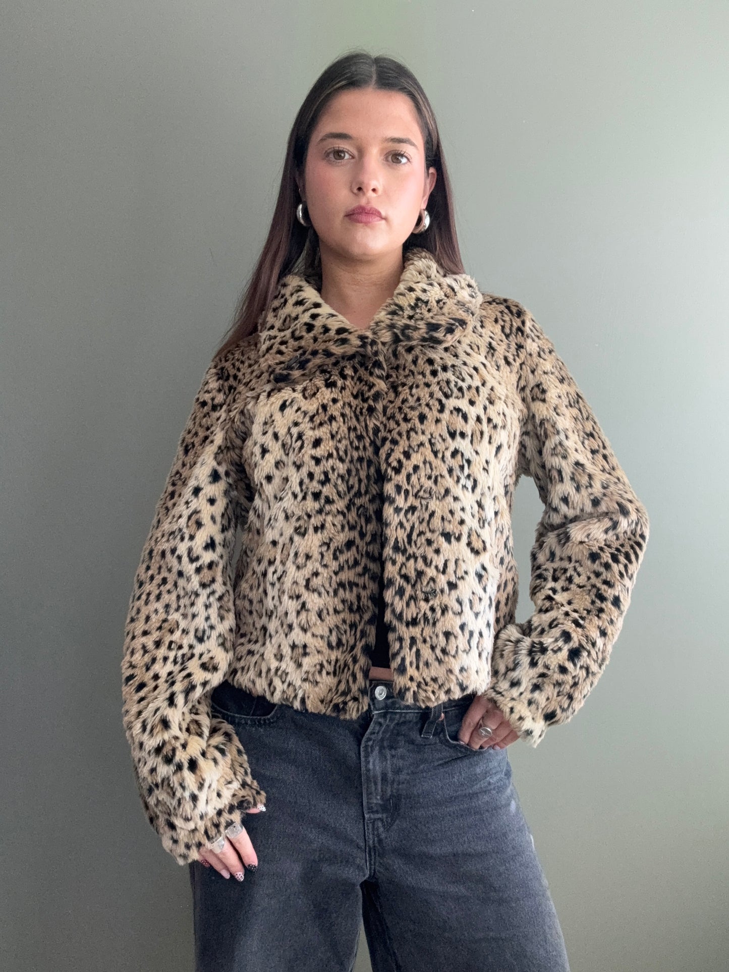 Faux Fur Leopard Jacket (S)