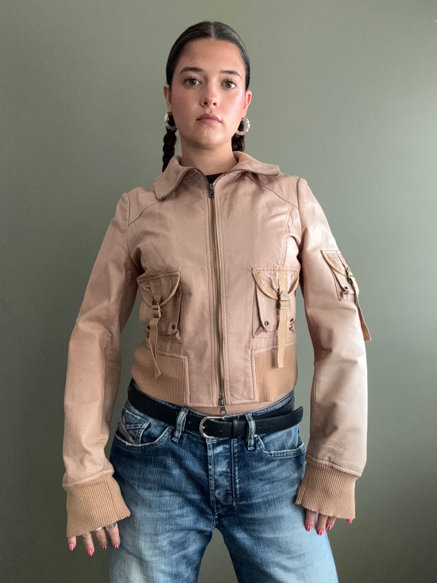 Cargo Leather Jacket (M)