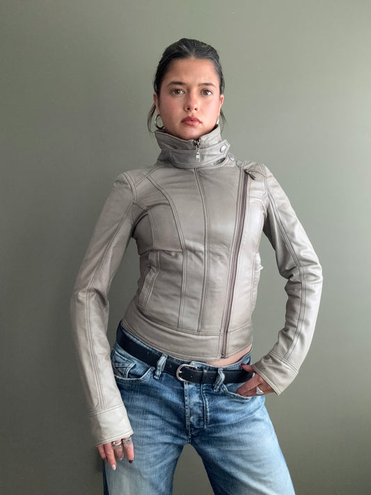 Ted Baker Fitted Leather Jacket (XS)