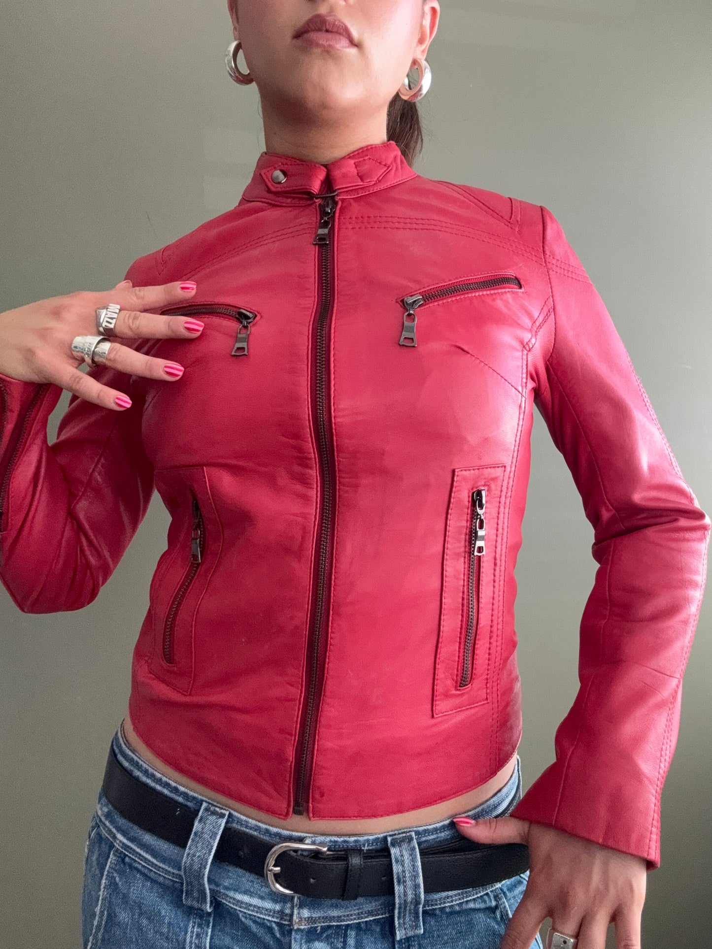 Red Leather Jacket (S)