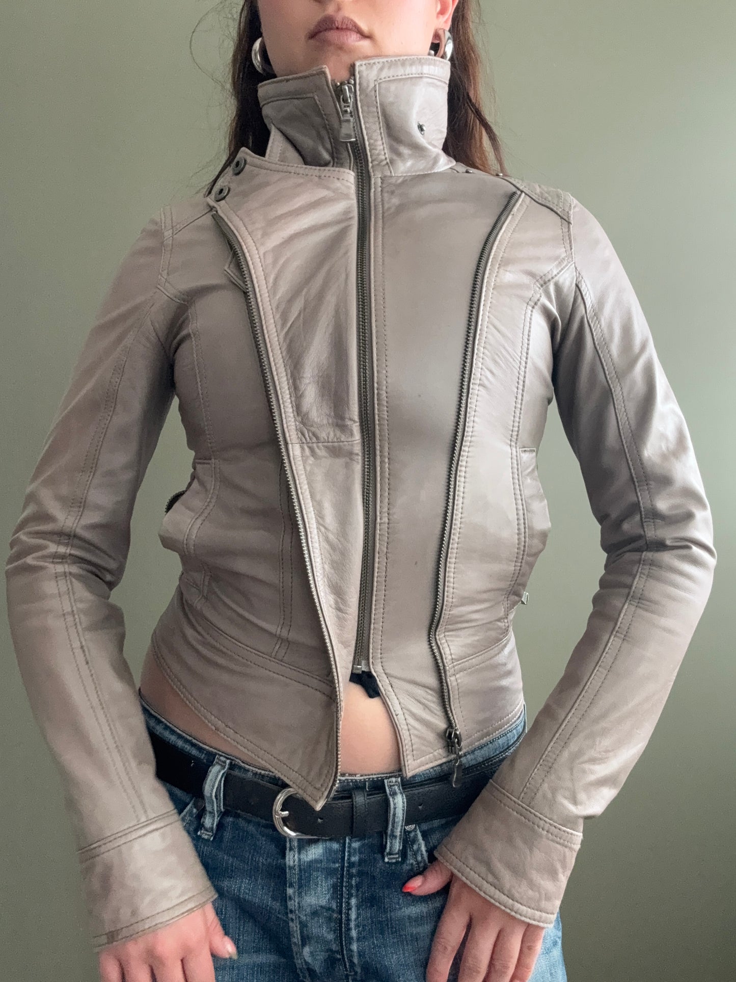 Ted Baker Fitted Leather Jacket (XS)