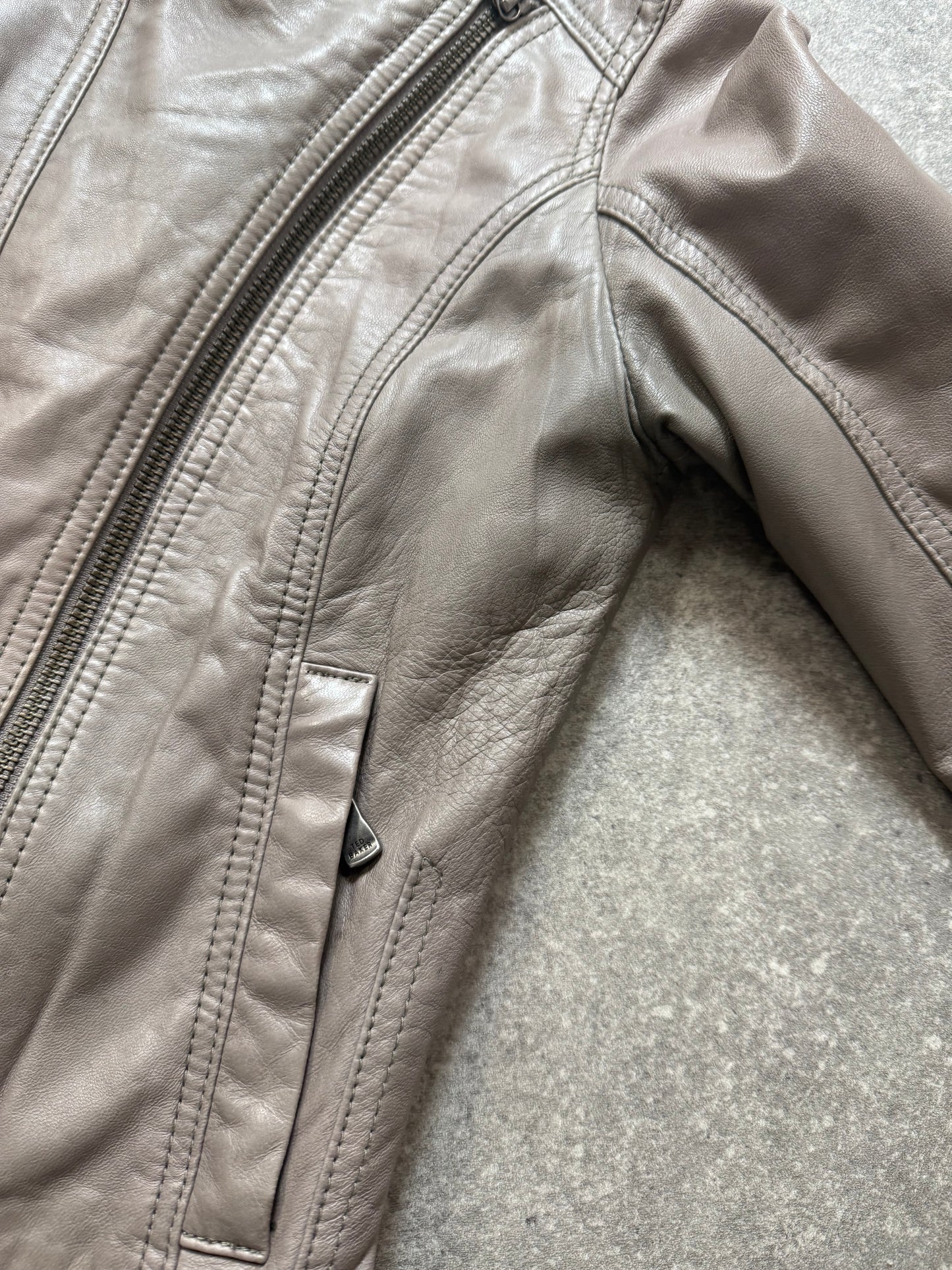Ted Baker Fitted Leather Jacket (XS)