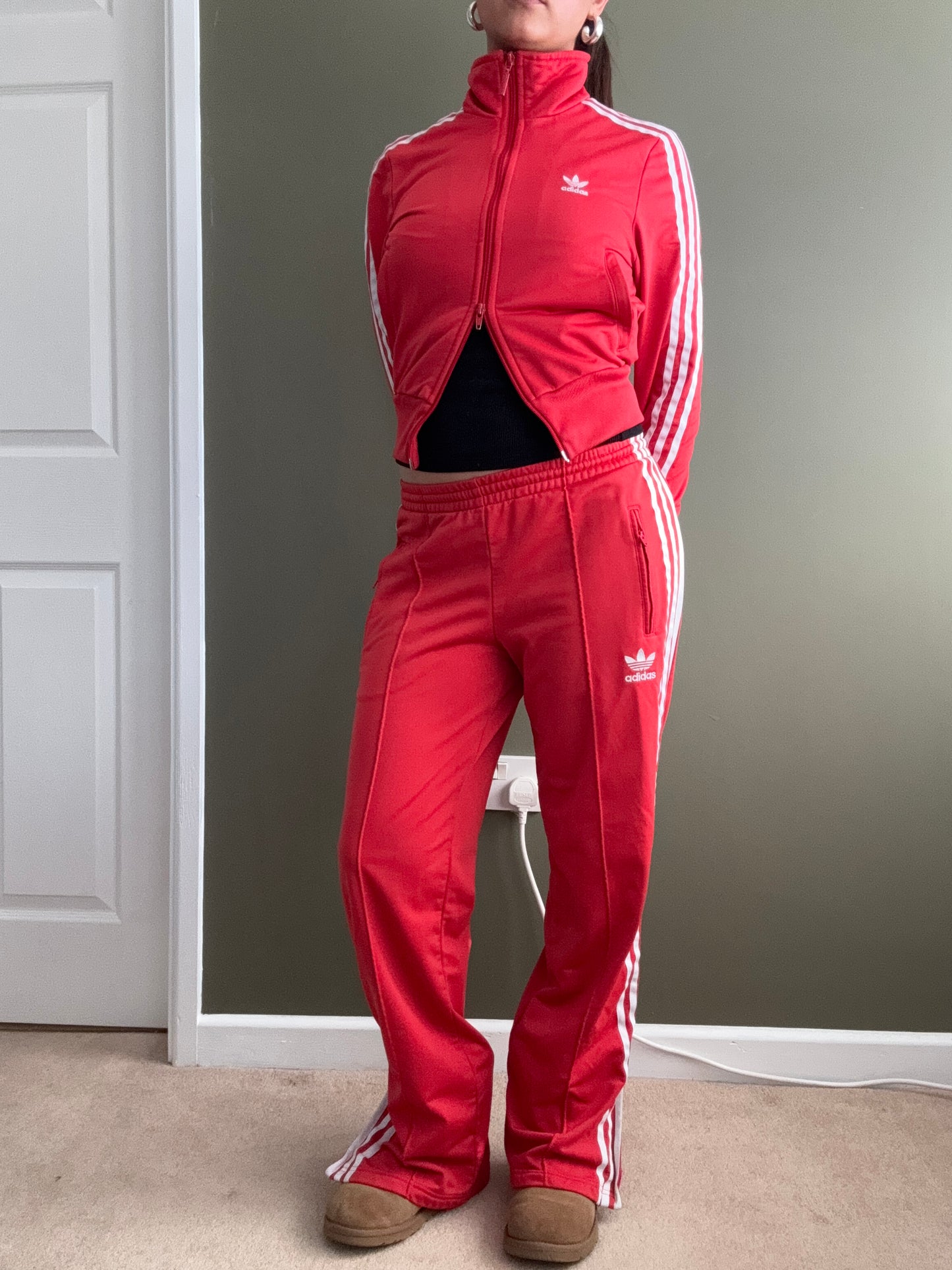 Red Adidas Tracksuit (UK8)
