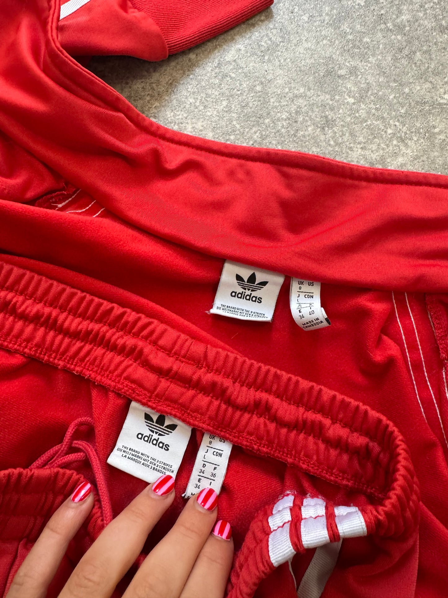 Red Adidas Tracksuit (UK8)