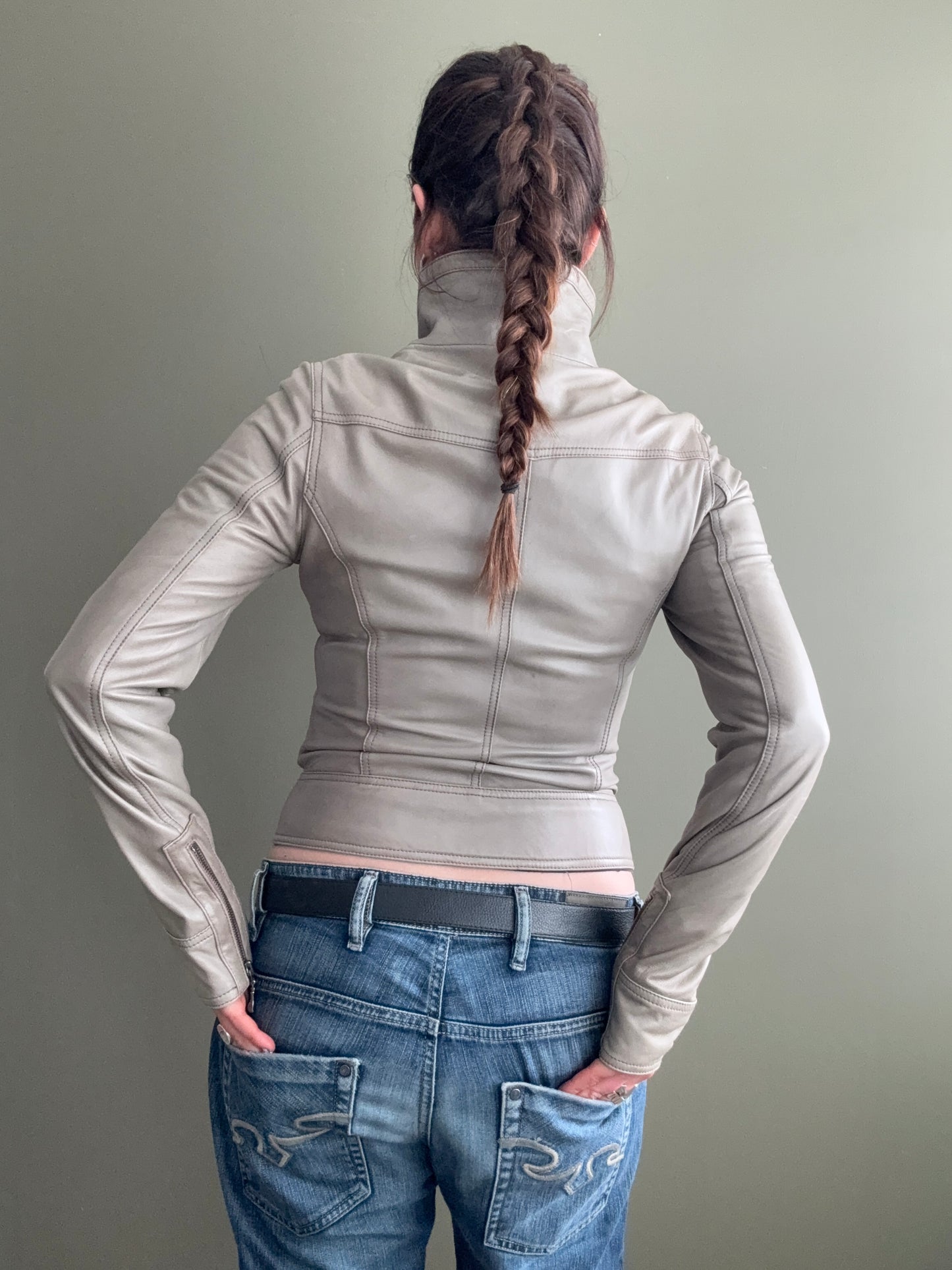 Ted Baker Fitted Leather Jacket (XS)