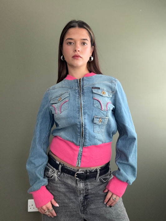 Dolce and Gabbana Denim Bomber Jacket (S)