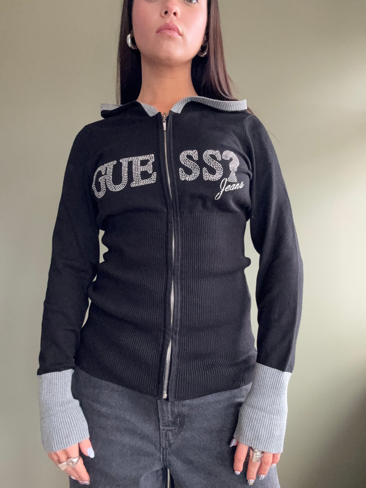 Guess Knitted Zip Hoodie (M)