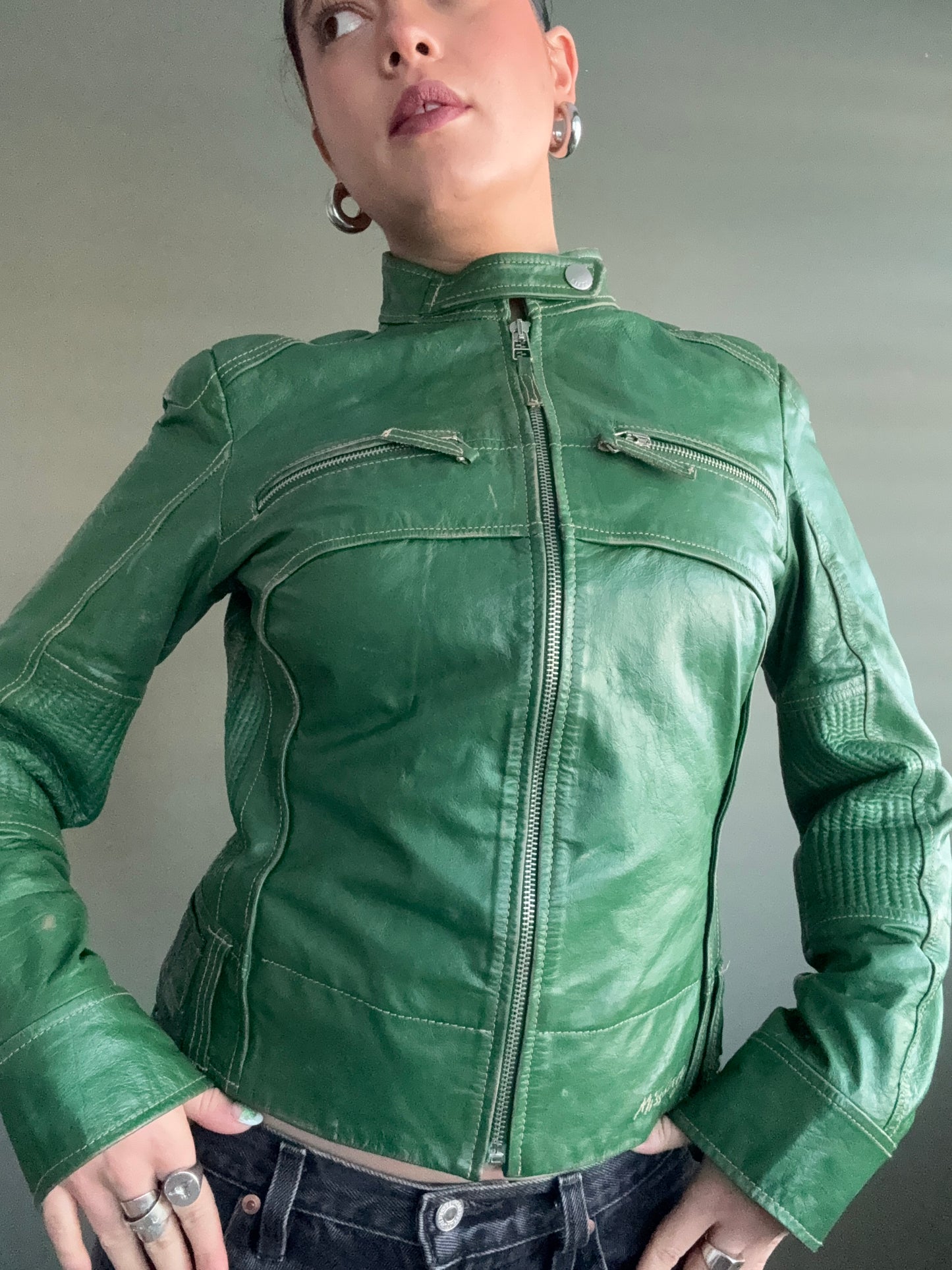 Miss Sixty Leather Biker Jacket (S)
