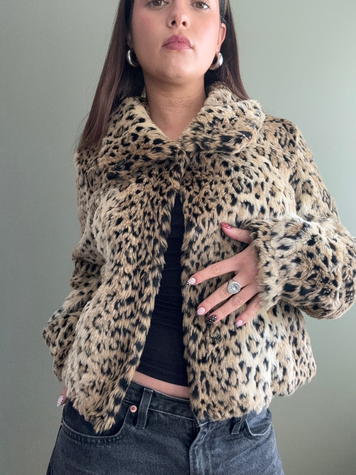 Faux Fur Leopard Jacket (S)