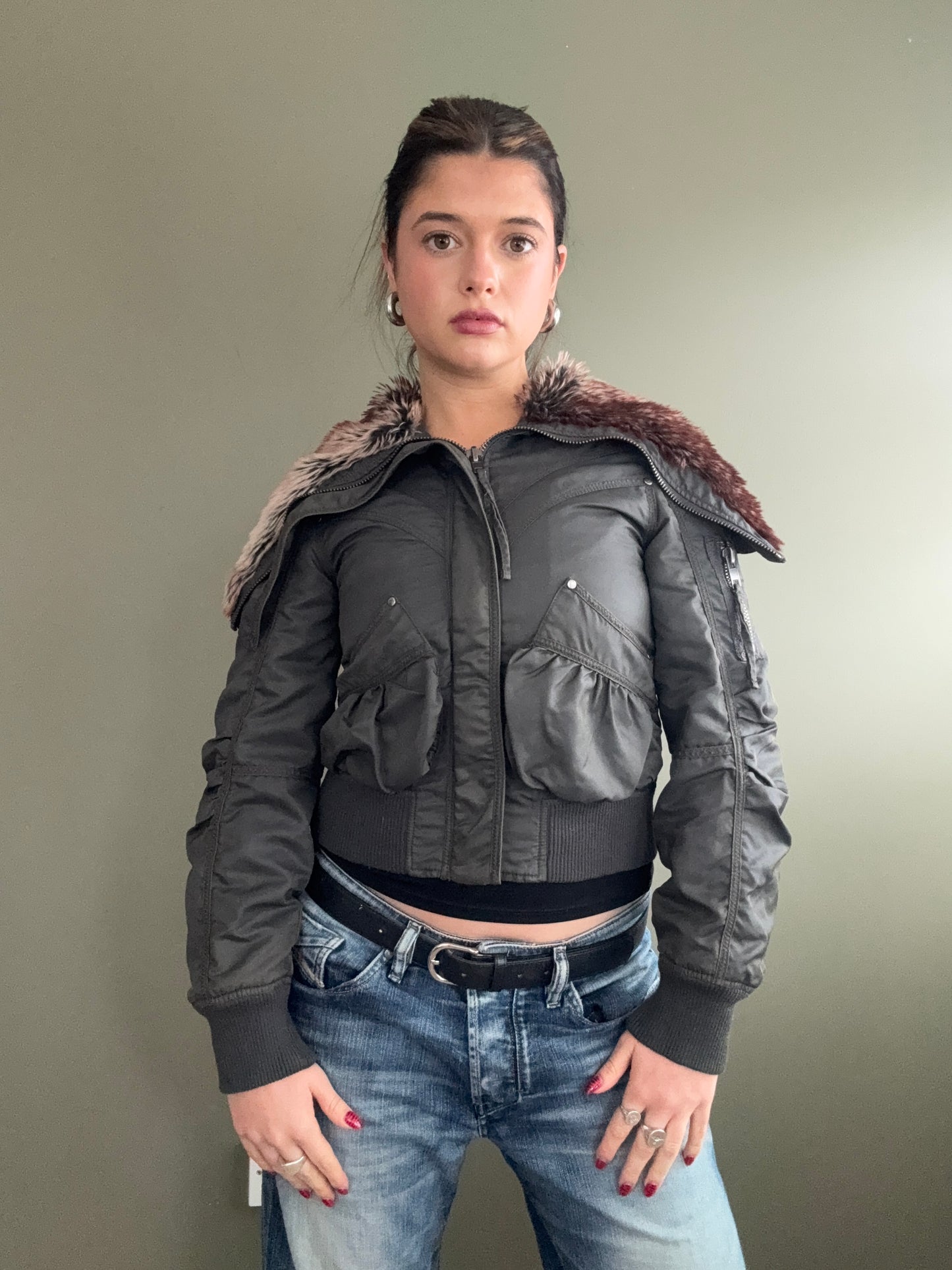 Cropped Bomber Jacket (UK6)