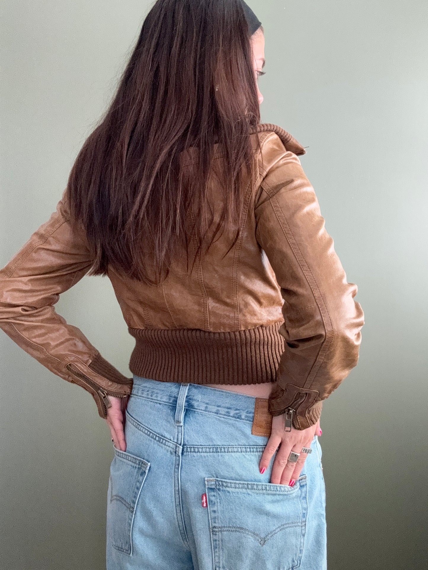 Fitted Leather Jacket (UK10)
