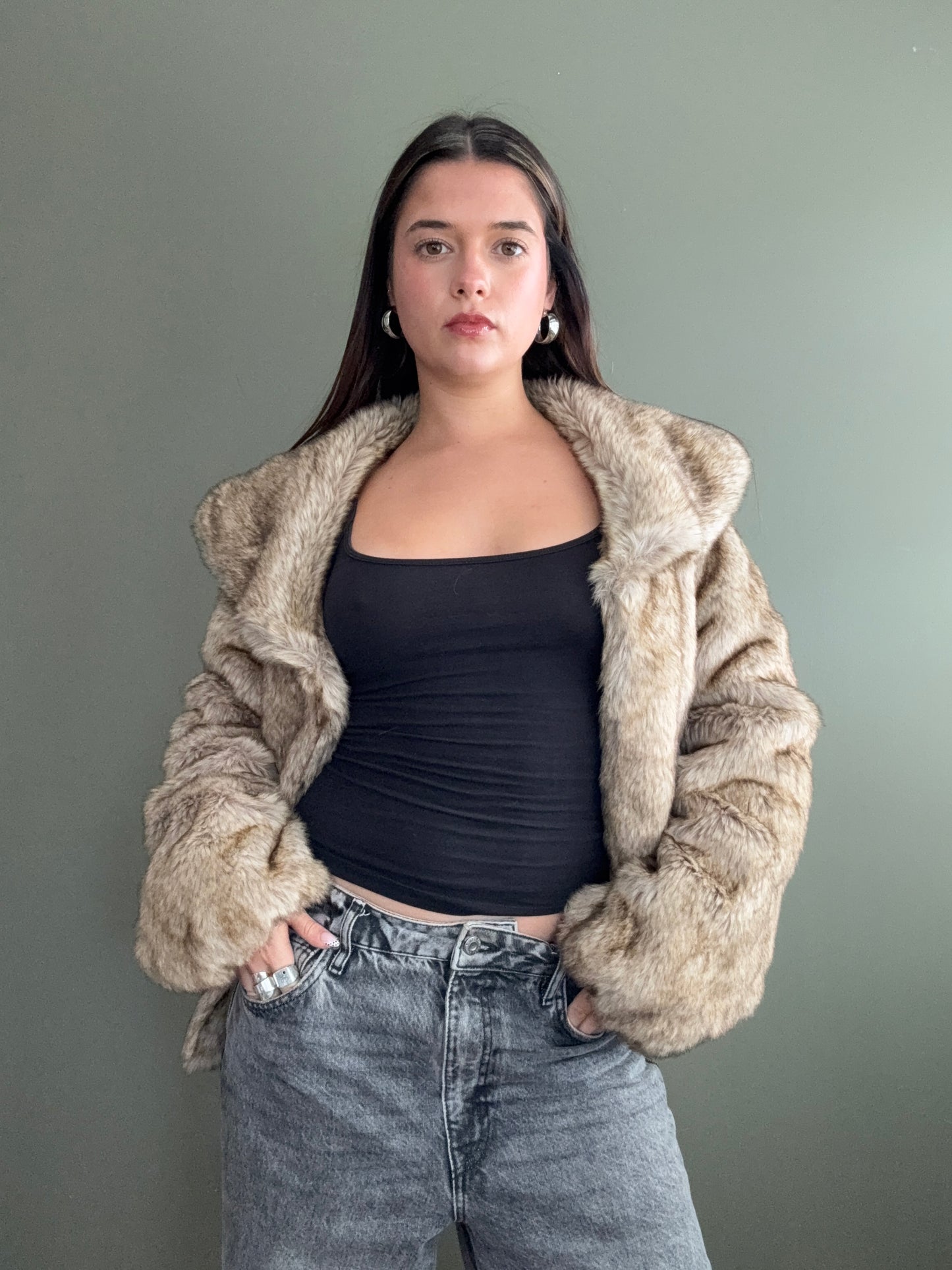 Faux Fur Jacket (M)