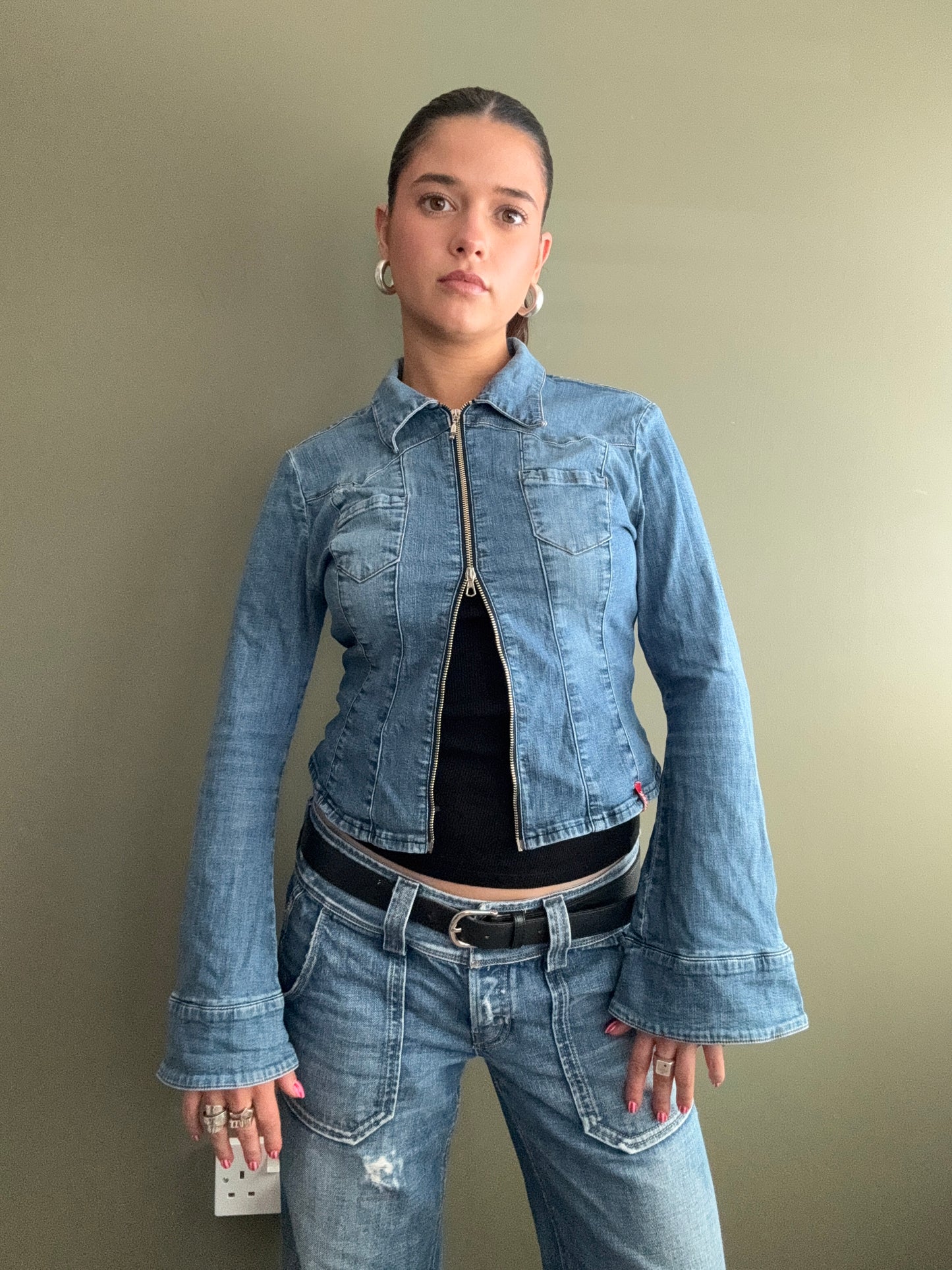 Miss Sixty Denim Zip Top (M)