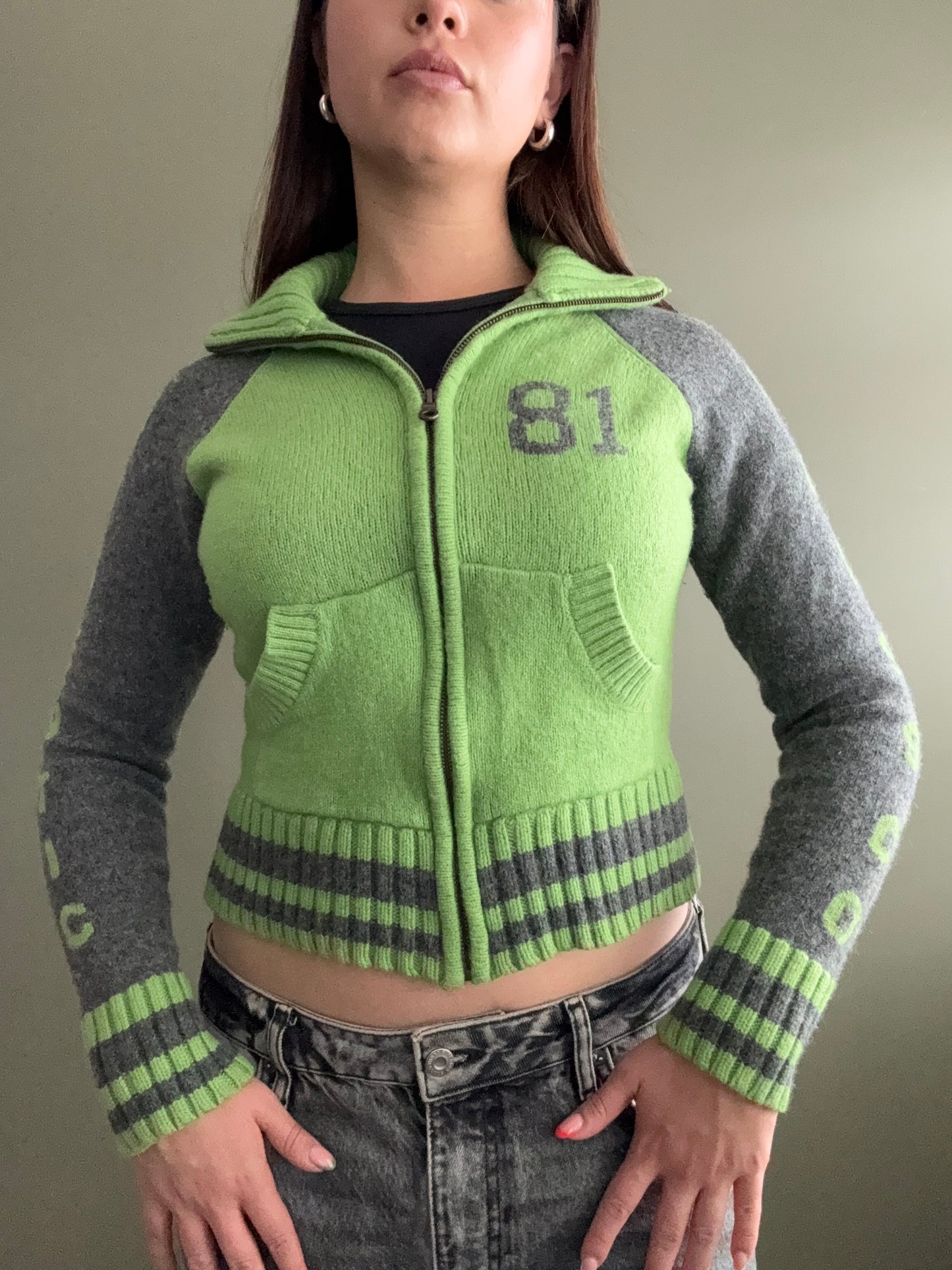 Knitted Guess Zip Jumper (XS)