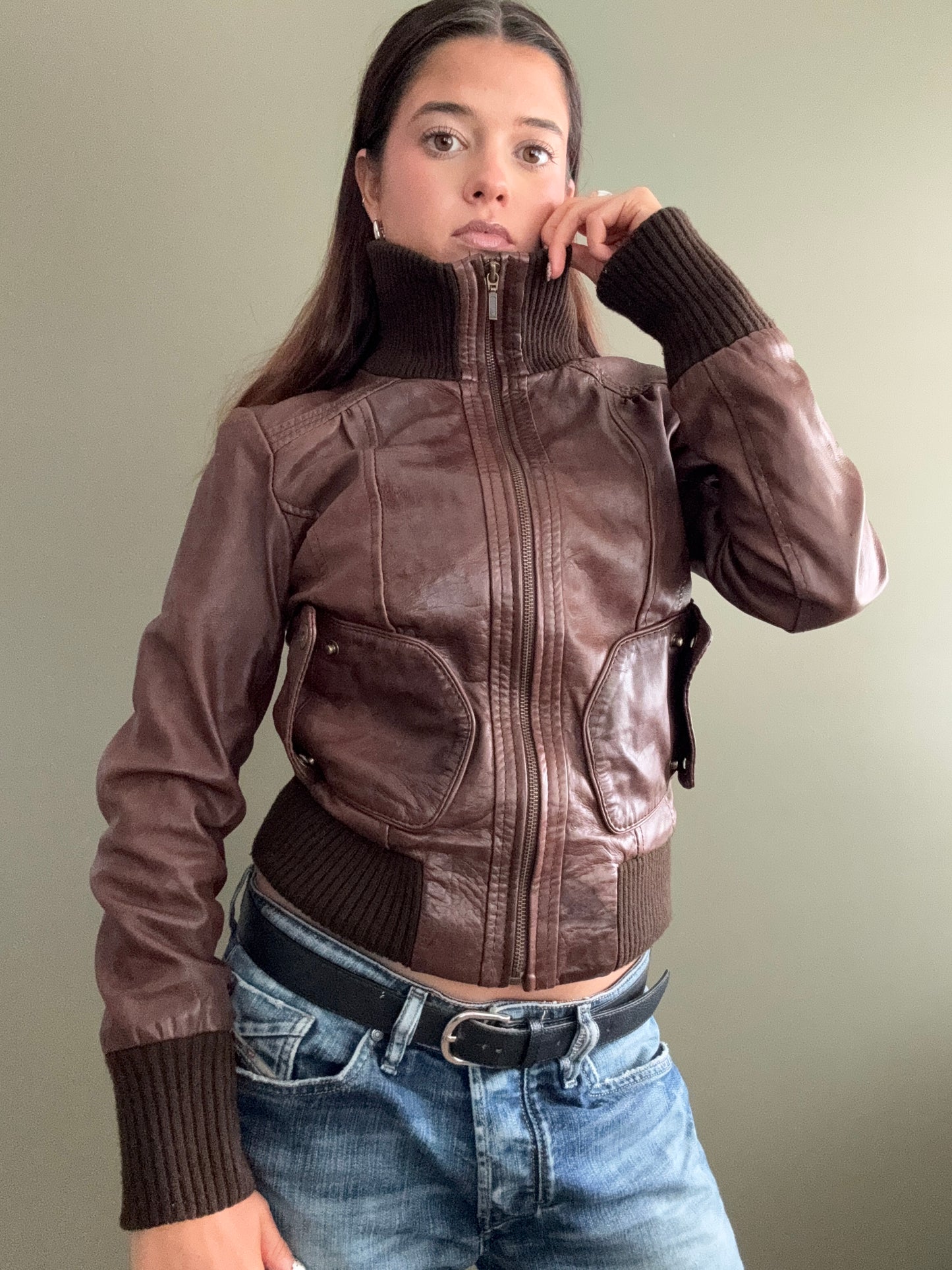 Fitted Leather Jacket (UK10)