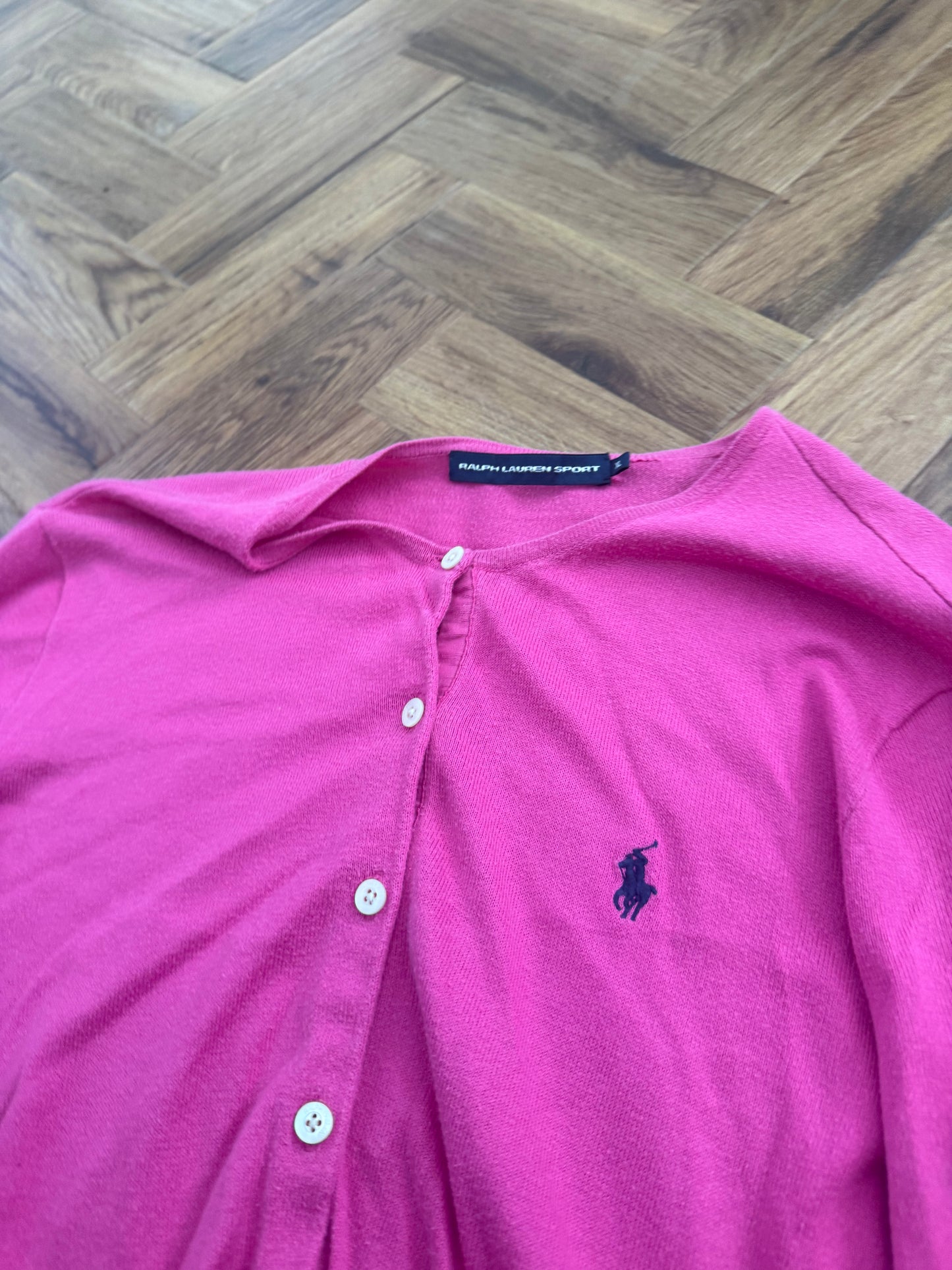 Pink Ralph Lauren Knit Cardigan (XL)