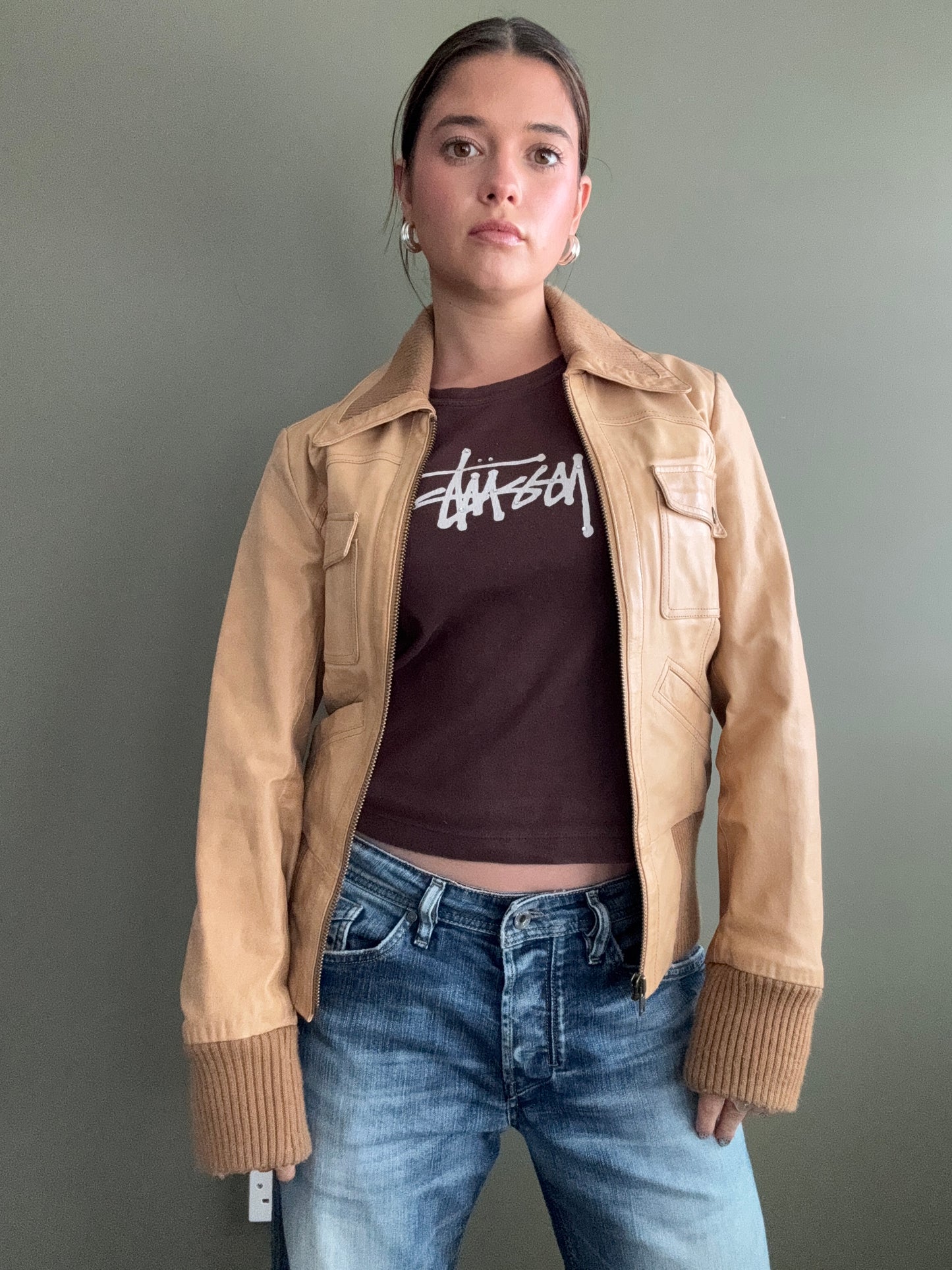 Tan Leather Jacket (M)