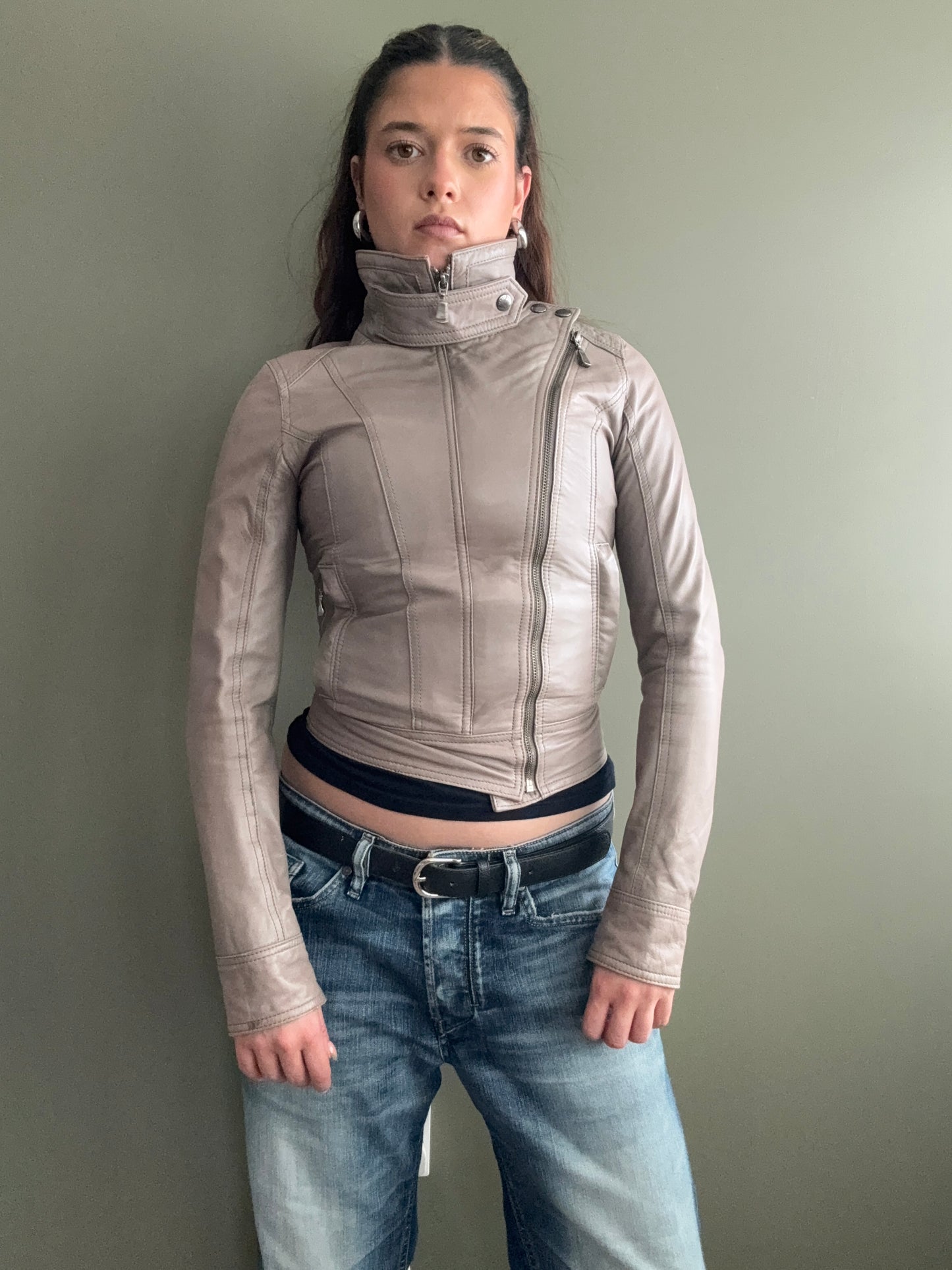 Ted Baker Fitted Leather Jacket (XS)
