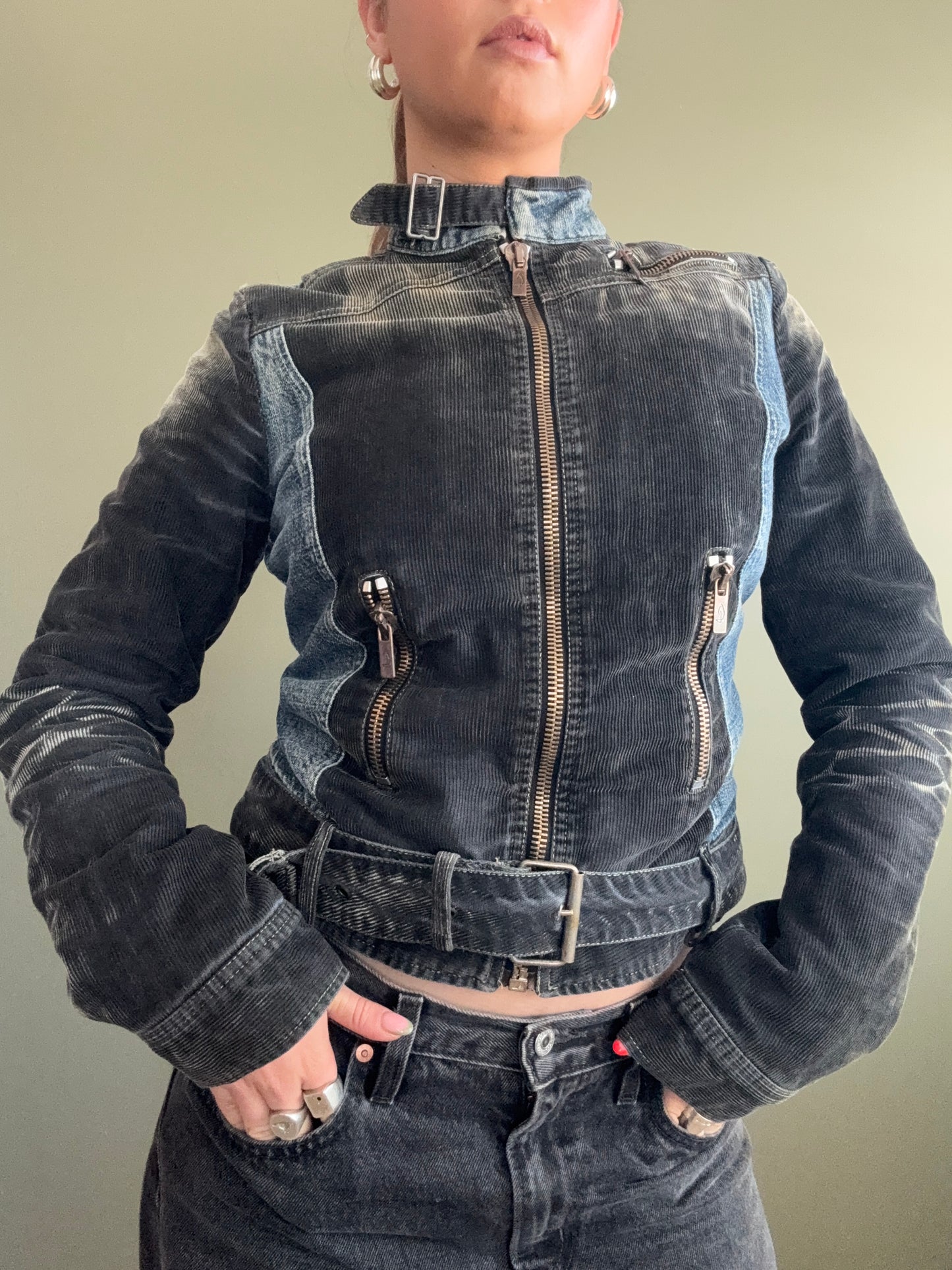 Diesel Denim/Cord Biker Jacket (M)