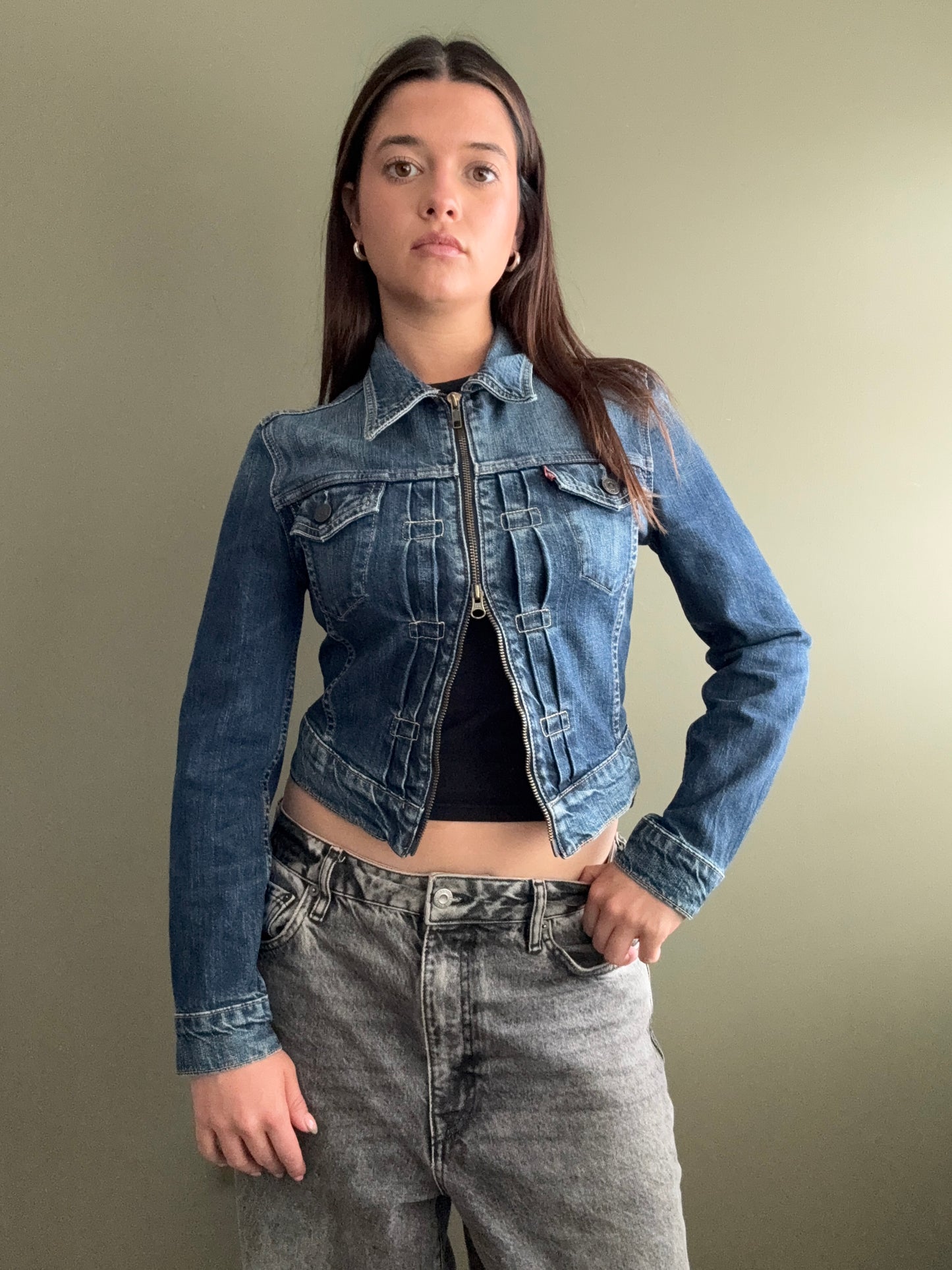 Levis Double Zip Denim Jacket (S)