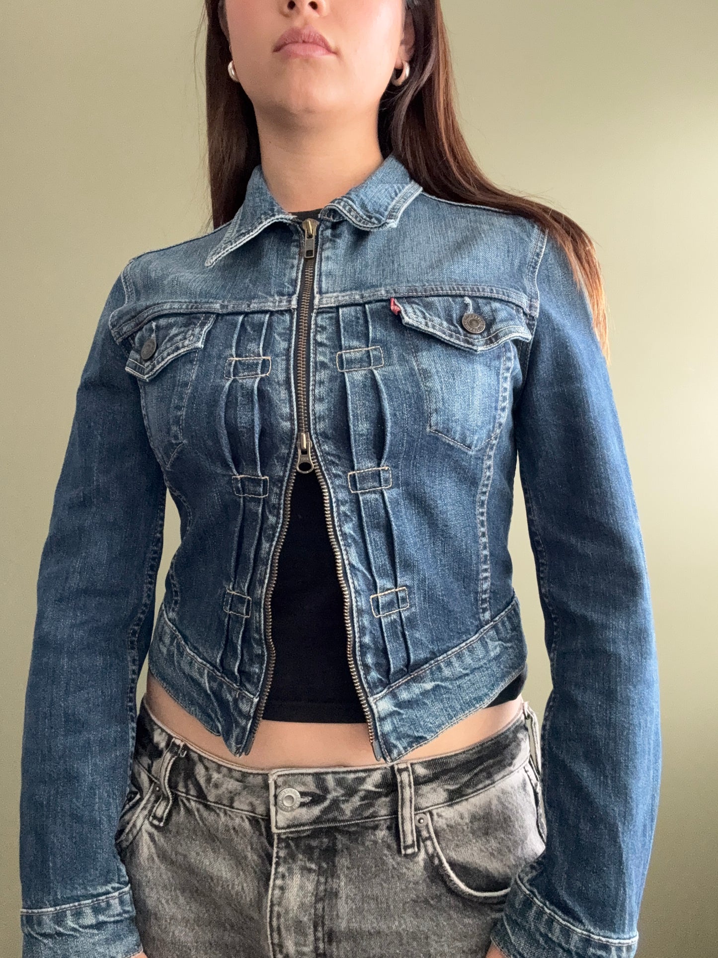 Levis Double Zip Denim Jacket (S)