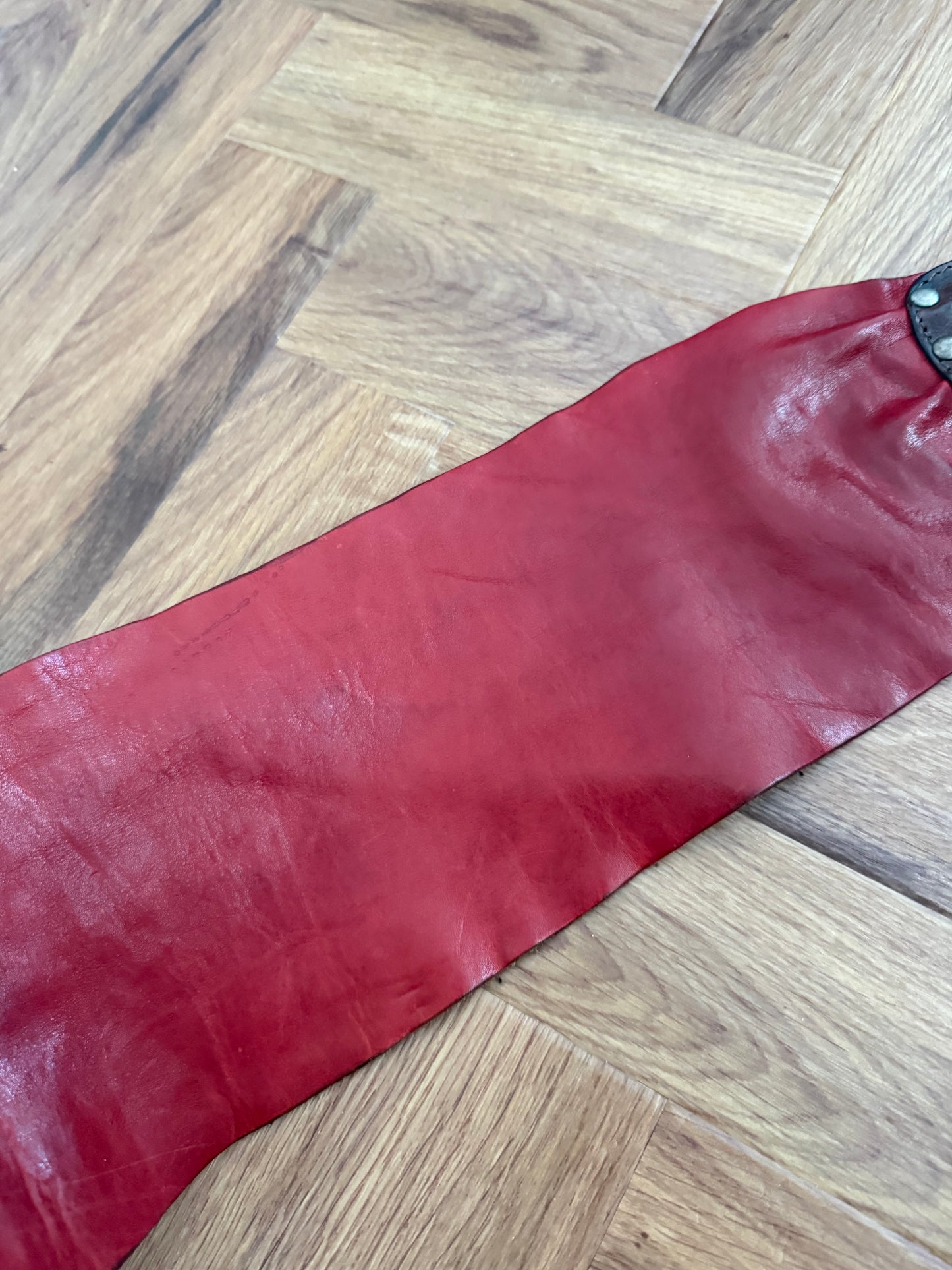 Diesel Red Leather Belt (XS)