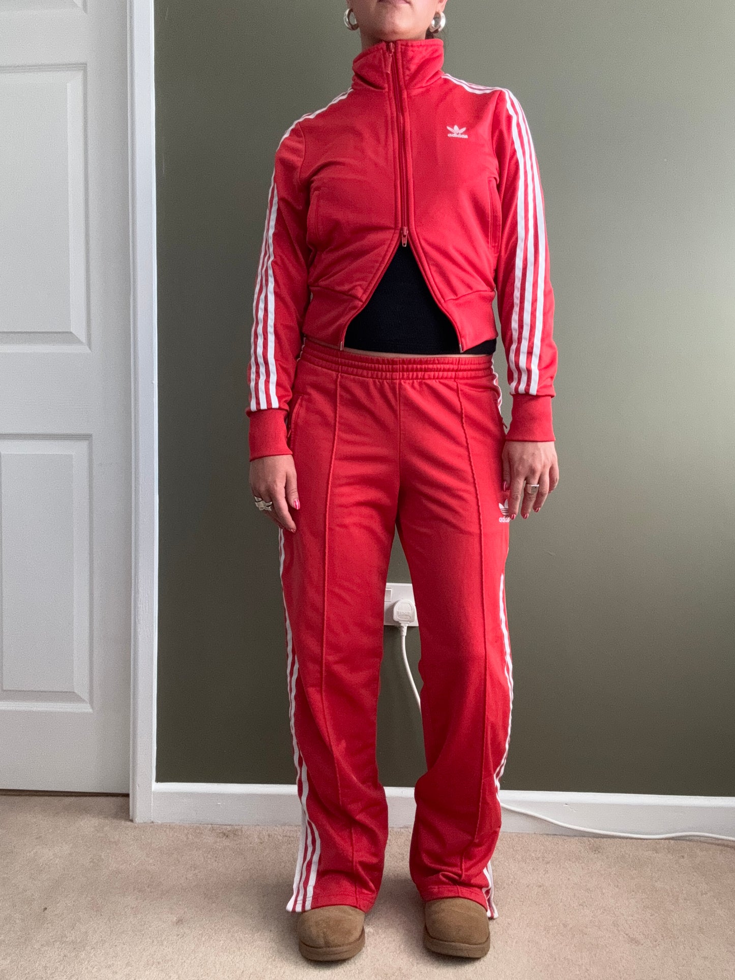 Red Adidas Tracksuit (UK8)