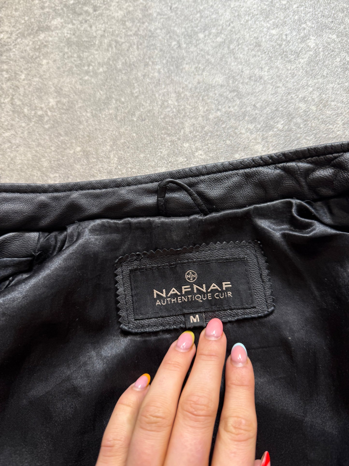 Leather Biker Jacket (M)