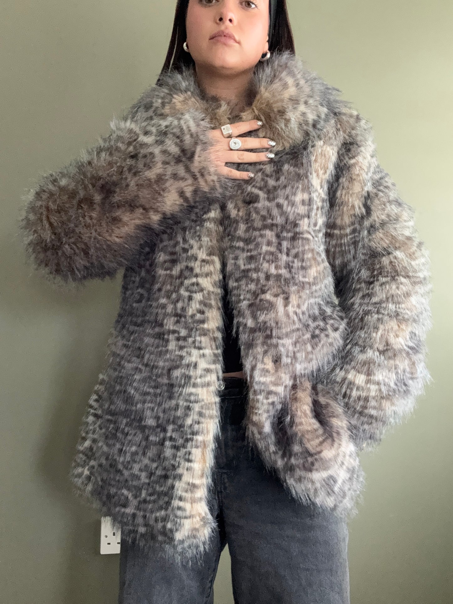 Jane Norman Faux Fur Jacket (UK12)