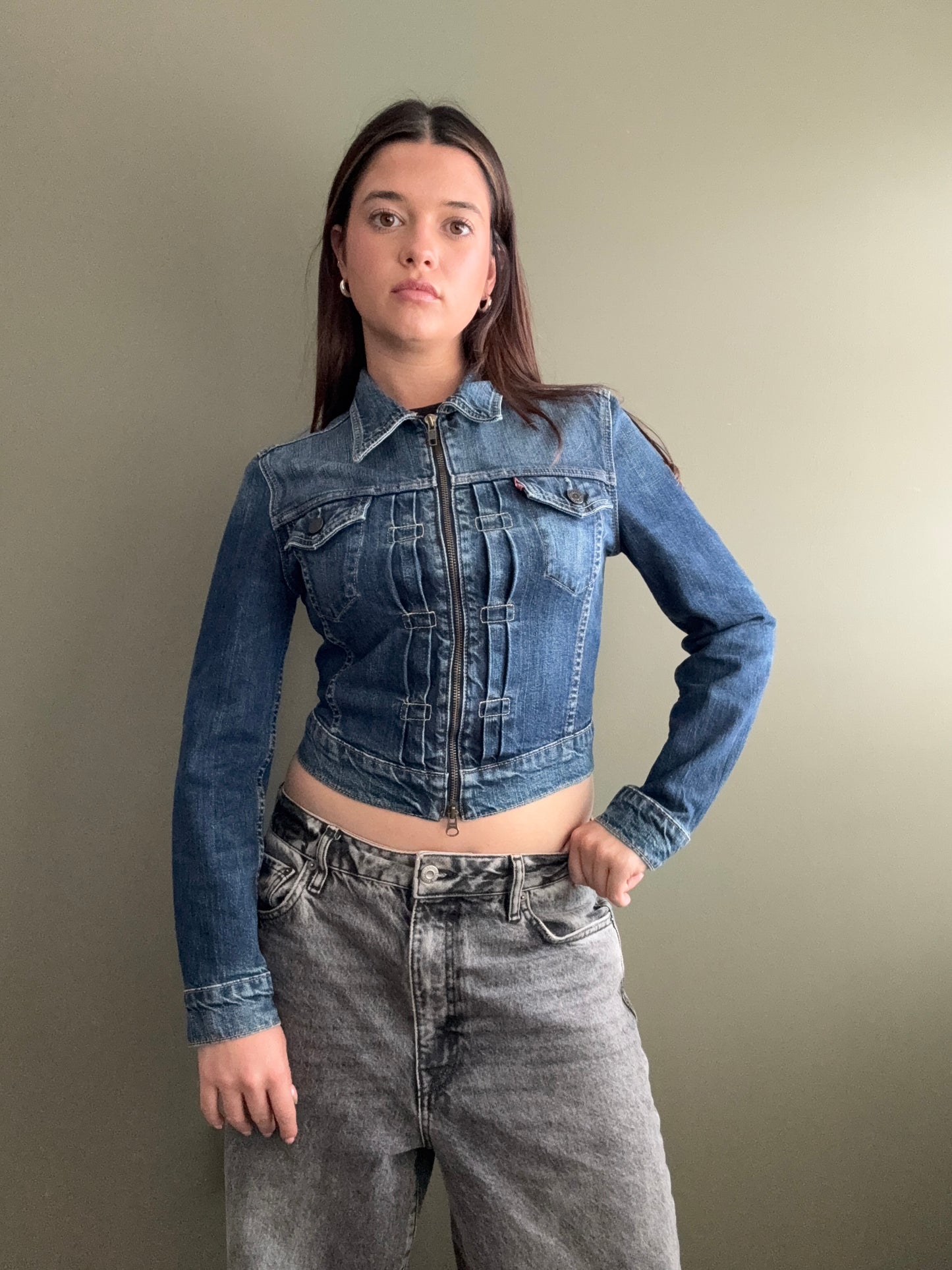 Levis Double Zip Denim Jacket (S)