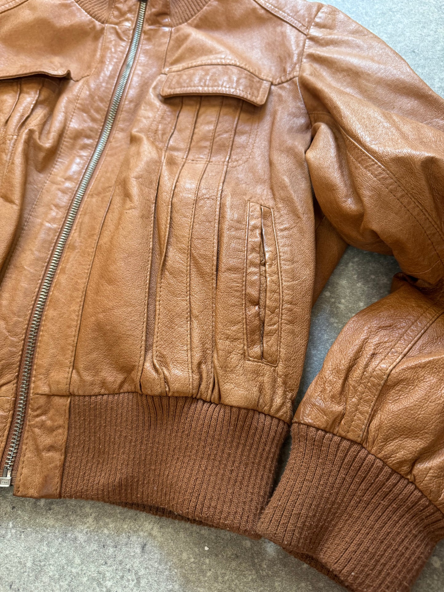 Tan Leather Jacket (UK14)