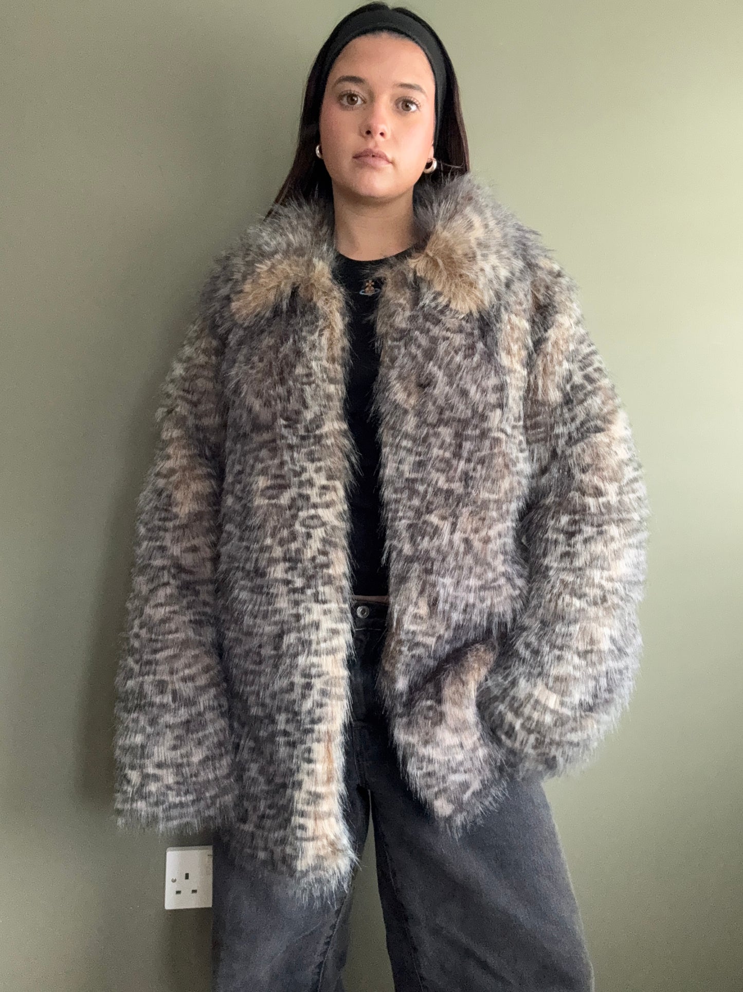 Jane Norman Faux Fur Jacket (UK12)