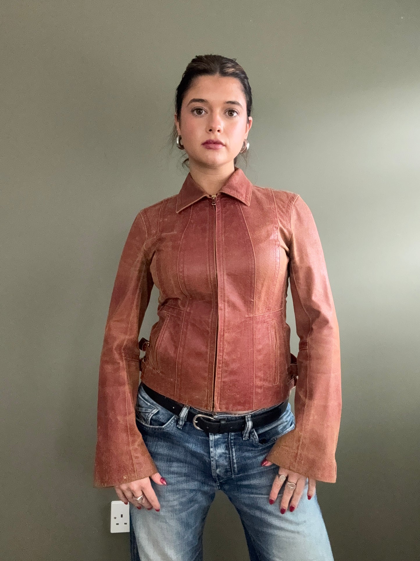 DKNY Leather Jacket (S)